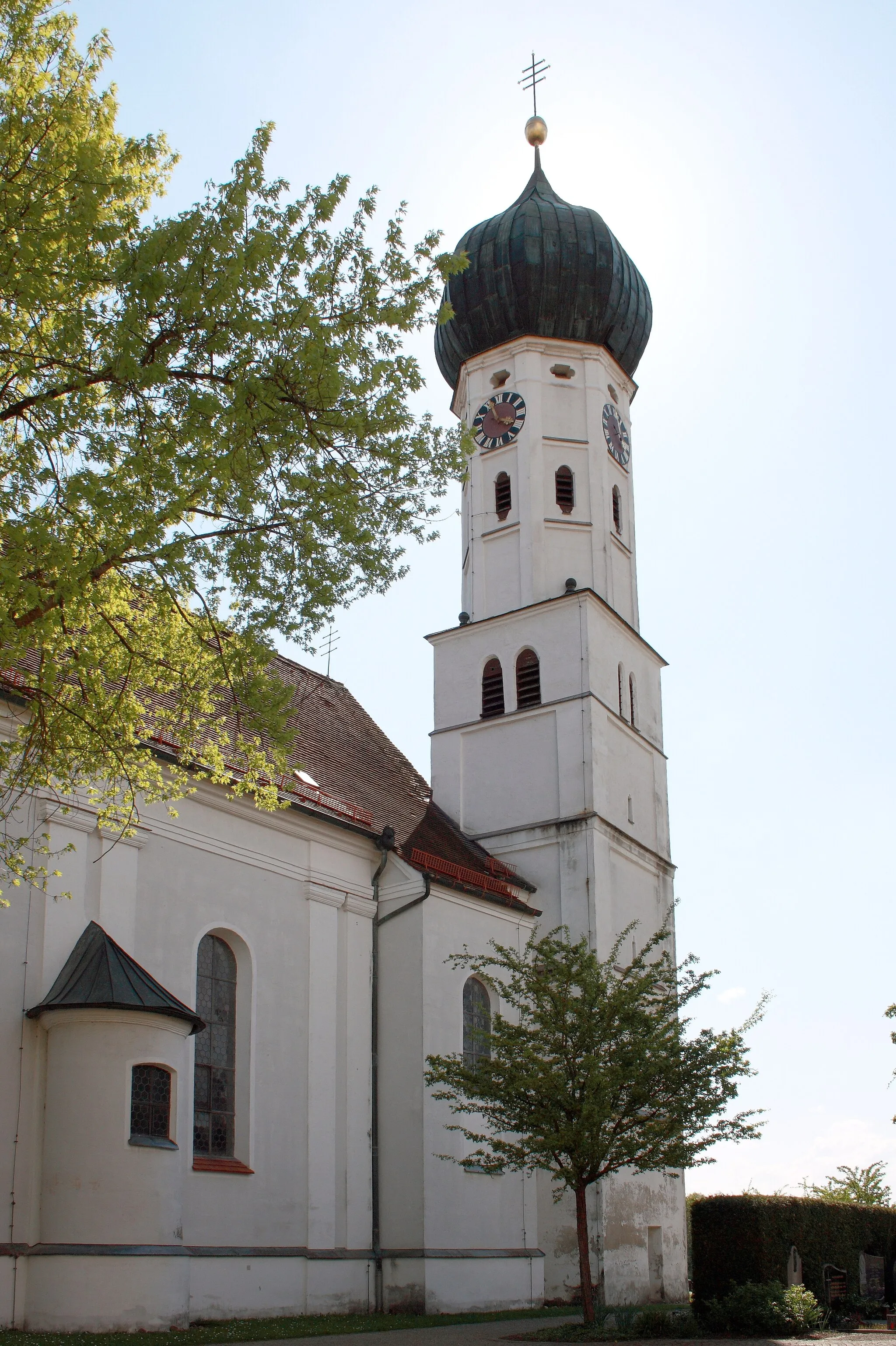 Photo showing: Katholische Pfarrkirche St. Vitus und Katharina in Rehling, einer Gemeinde im Landkreis Aichach-Friedberg (Bayern)