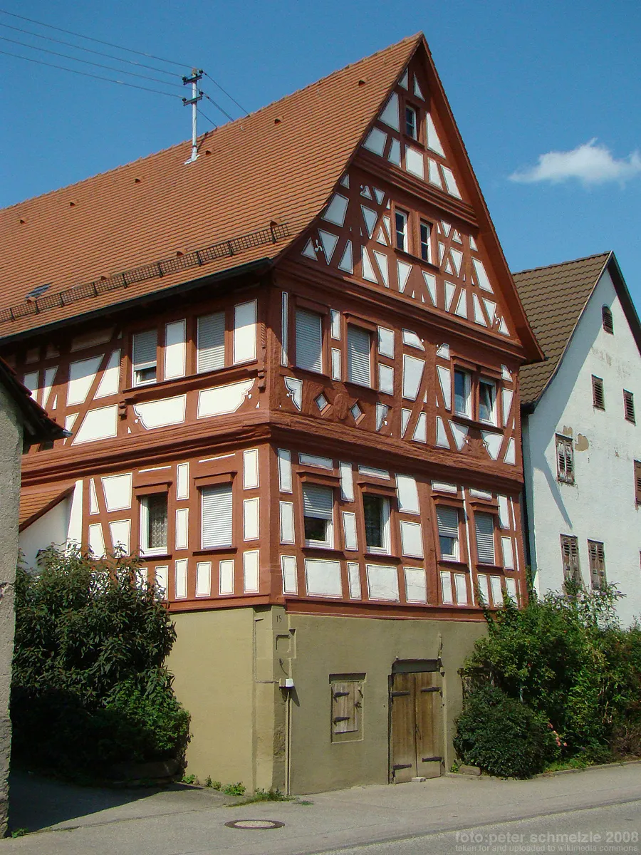 Photo showing: Hist. Fachwerkhaus Auensteiner Str. 15 in Abstatt