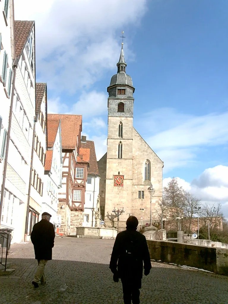 Photo showing: Blick vom Marktplatz auf die Stadtkirche Böblingen, selbst fotografiert, März 2006