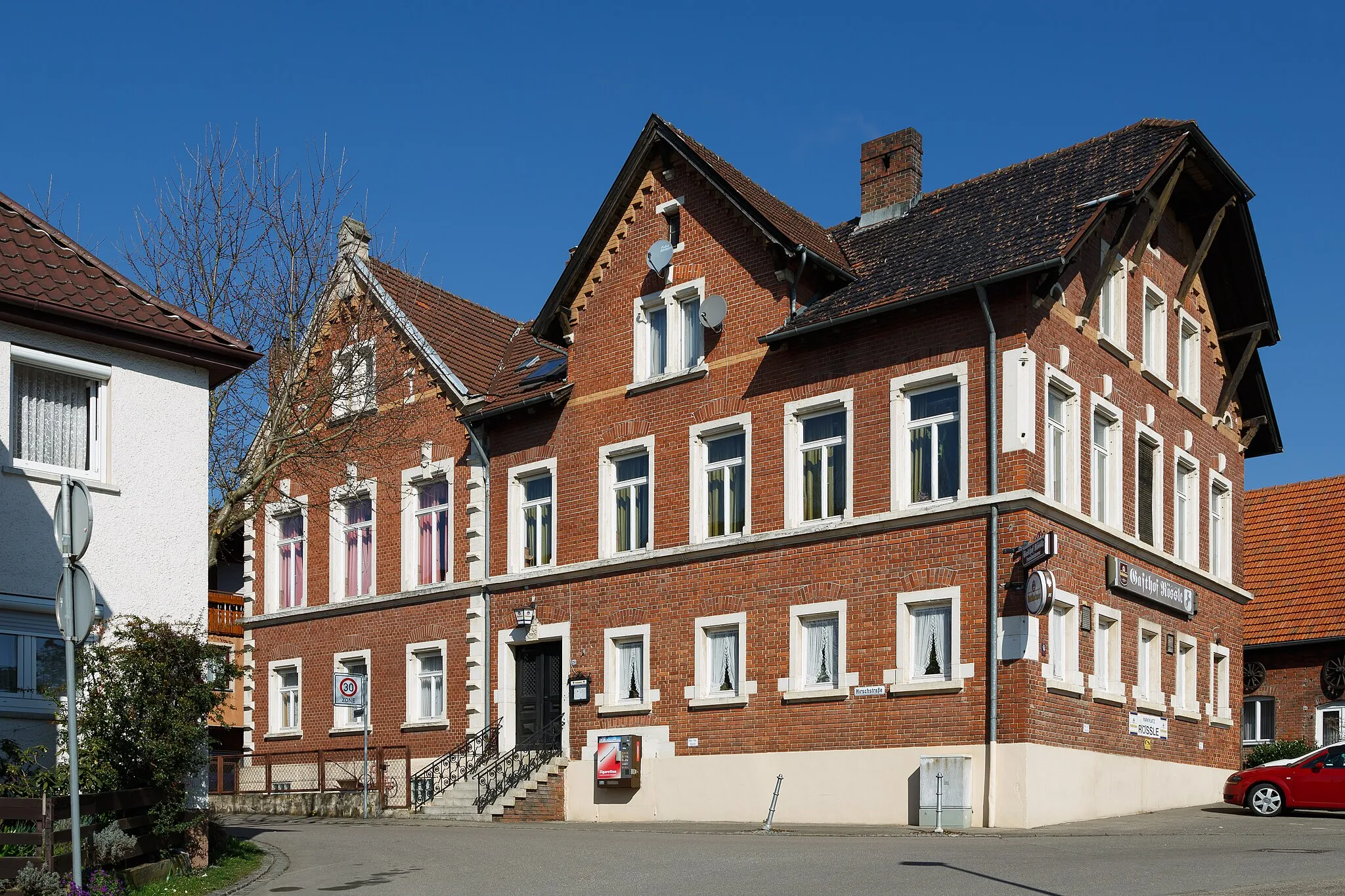 Photo showing: Bolheim, Baden-Württemberg, Germany: "Gasthof Rössle" (Steed Inn), part of the former local brewery.