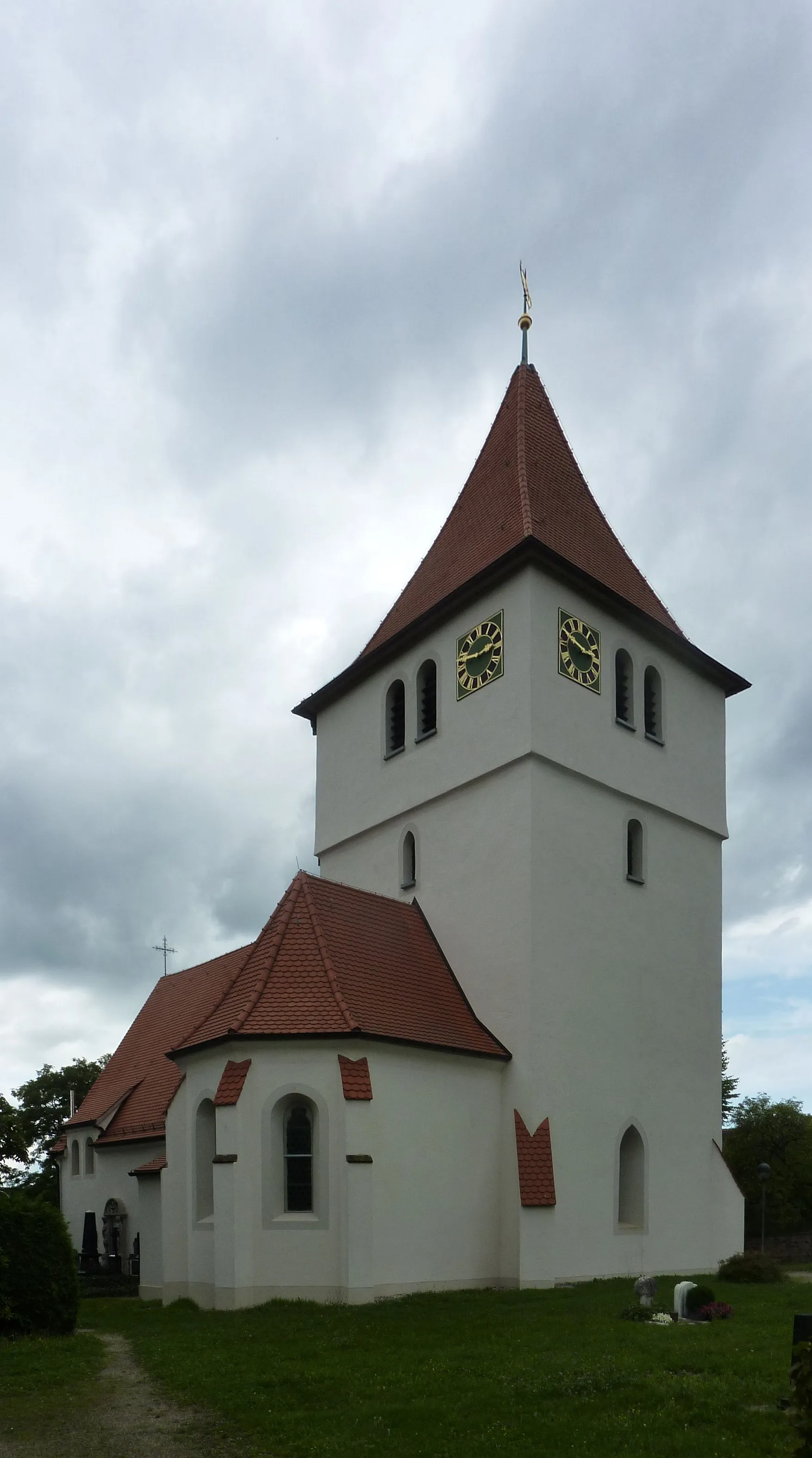 Photo showing: evangelische Margaretenkirche in Salach, vom Friedhof aus gesehen.