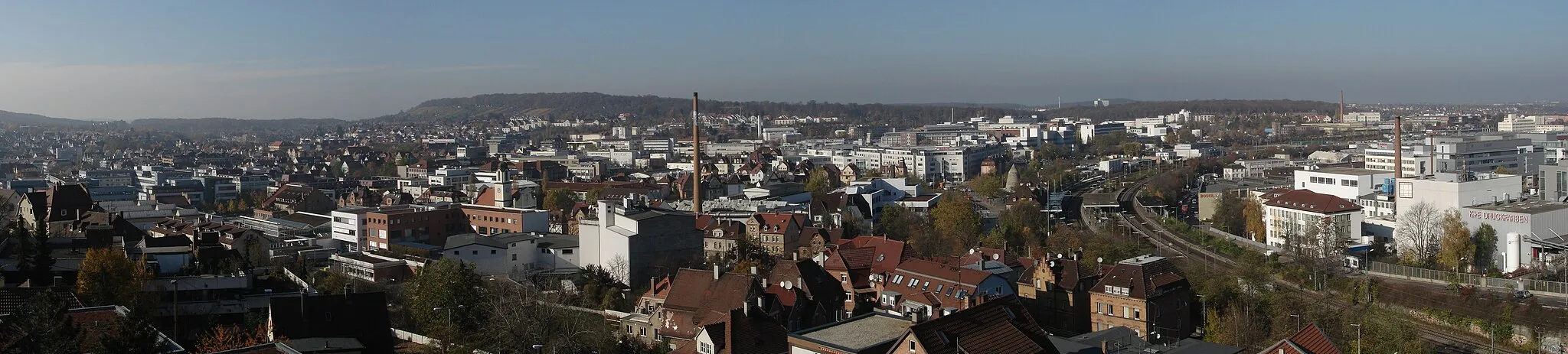 Photo showing: Panoramic view of Stuttgart-Feuerbach