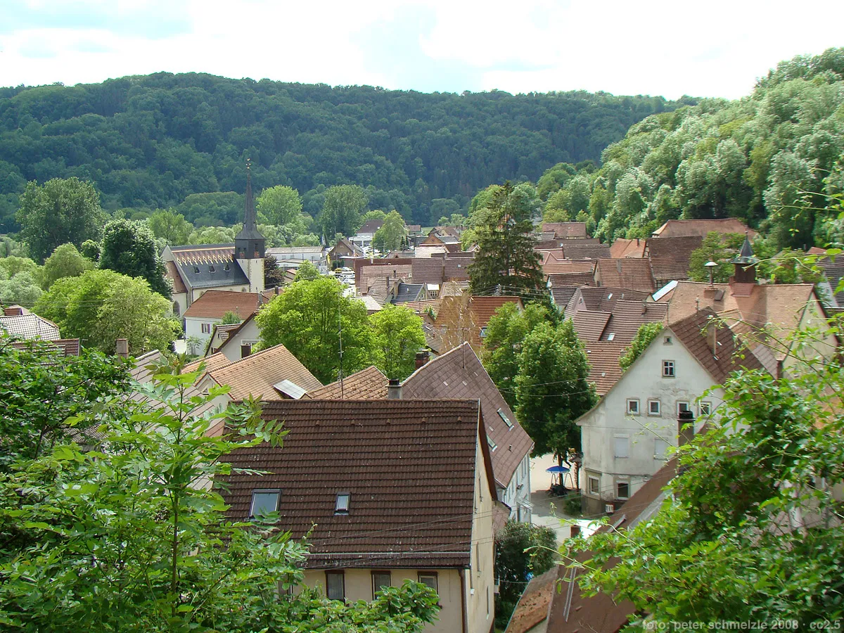 Photo showing: Blick vom Turmwächterhaus über Widdern