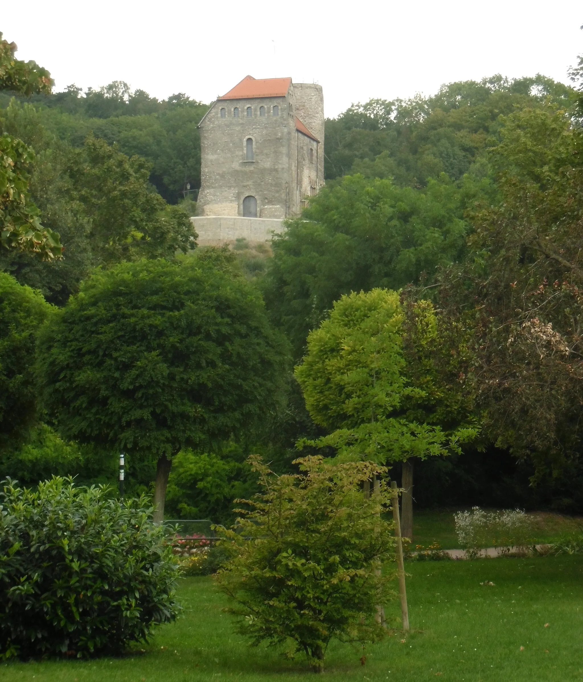 Photo showing: Teil der alten Stadtmauer von Bad Frankenhausen, 998 erstmals urkundlich erwähnt, im 13. Jahrhundert weiter ausgebaut