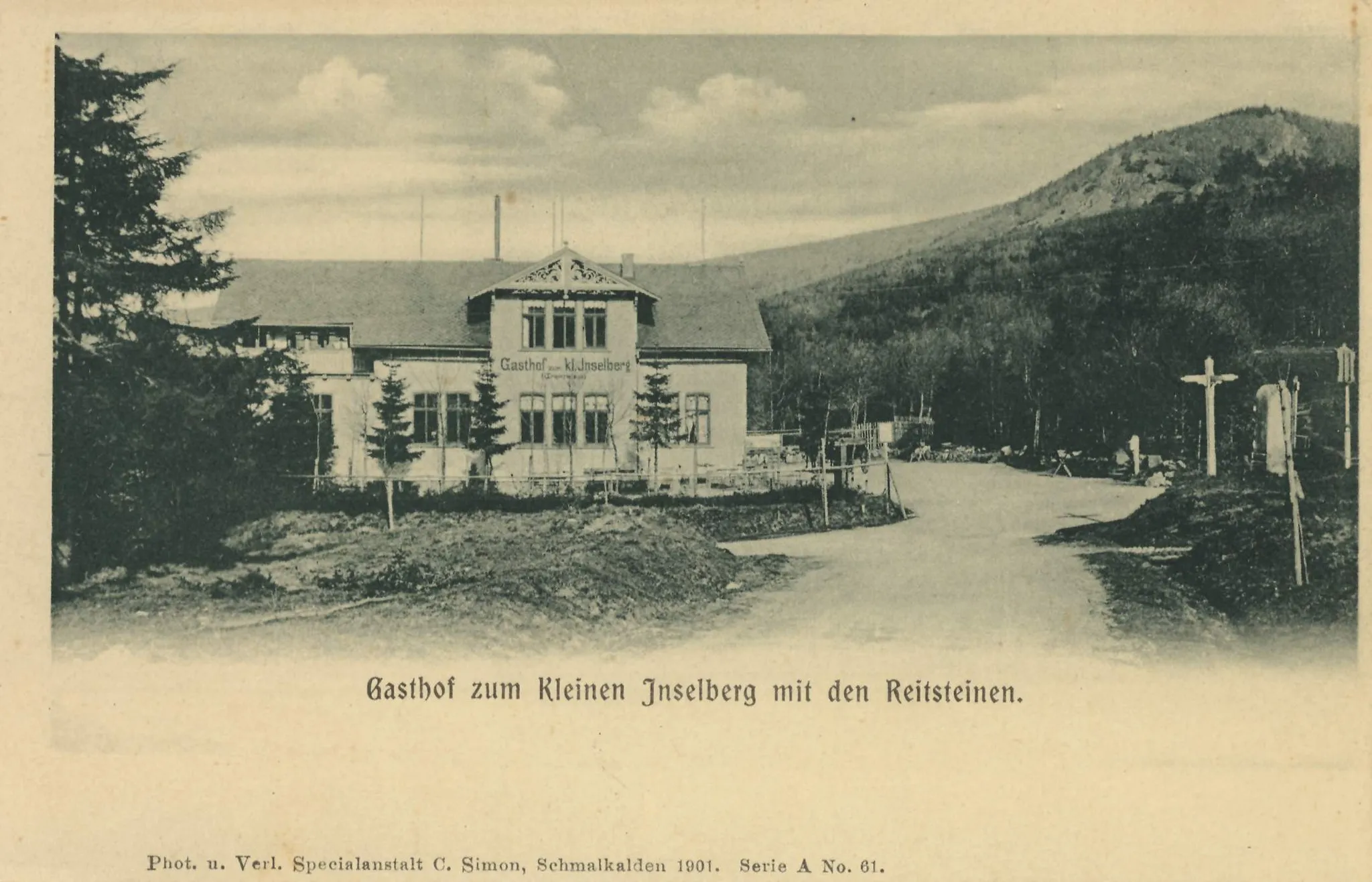 Photo showing: Der Gasthof zum Kleinen Inselsberg, auf preussischem Gebiet (Brotterode)