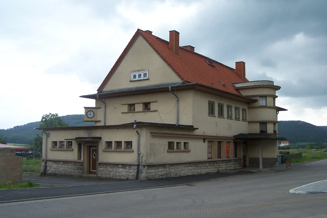 Photo showing: The former railroad station in Dermbach.