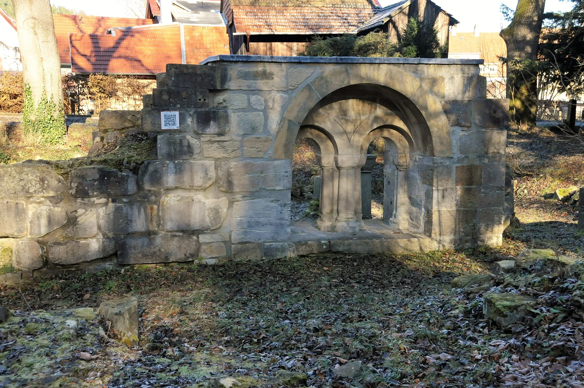 Photo showing: Kloster Georgenthal, Grabungsbefunde, Überrest der ehem. Basilika