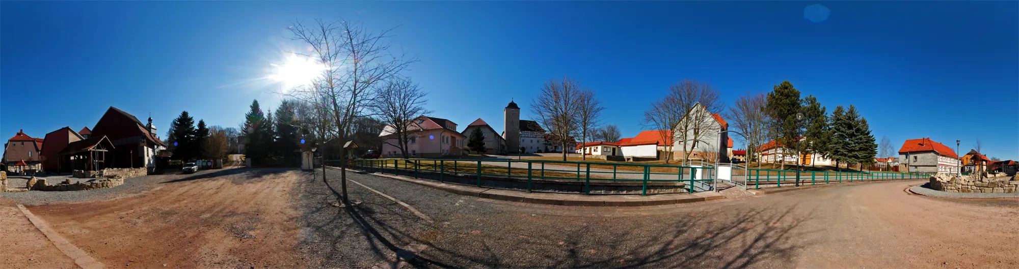 Photo showing: Großbodungen - Fleckenstraße - Marktplatz (mit Fließwasser=Hagebach)