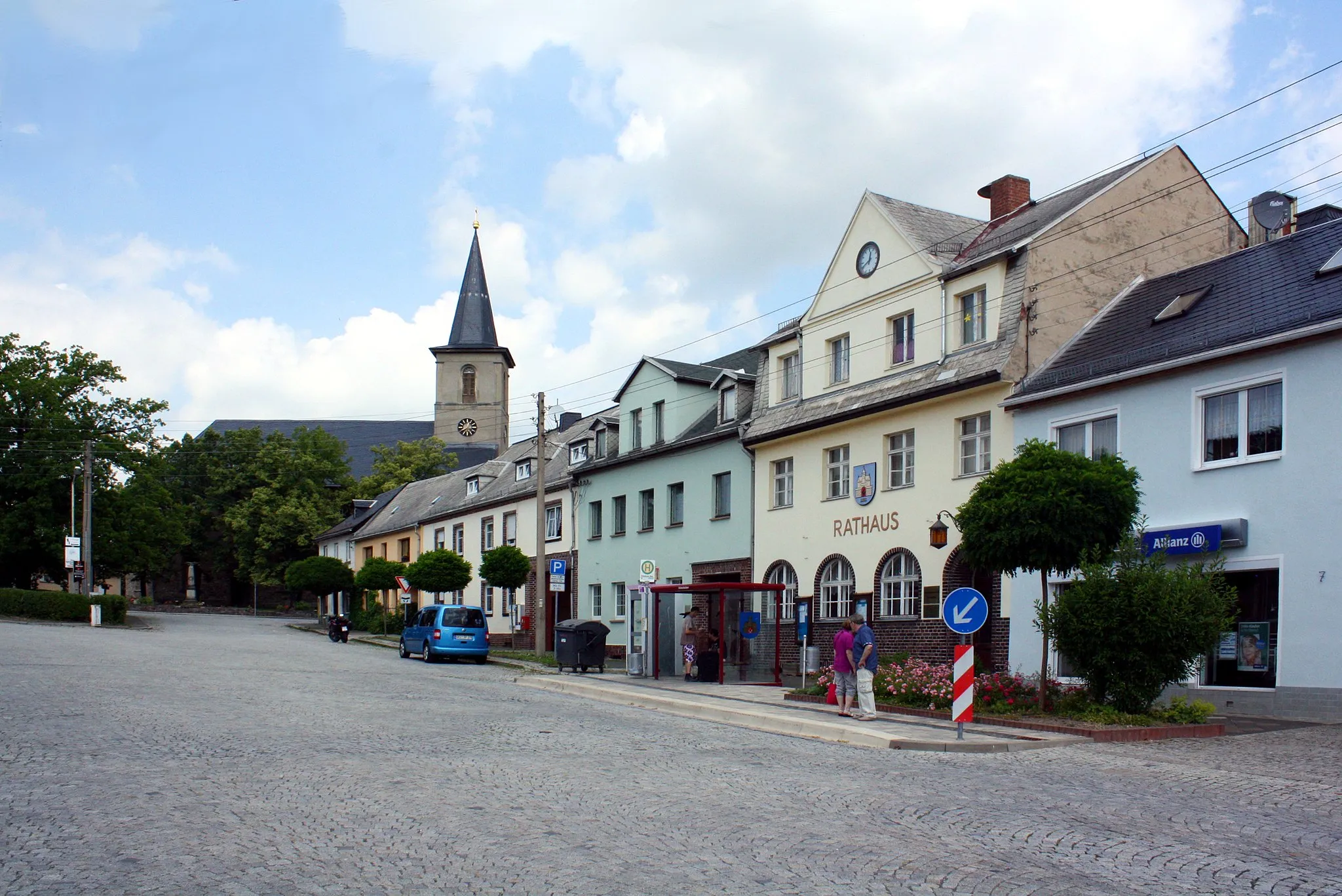 Photo showing: Market place in Hohenleuben near Greiz/Thuringia