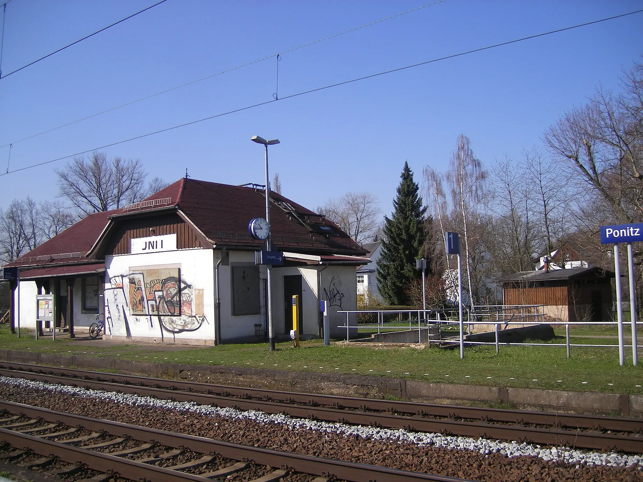 Photo showing: Train station in Ponitz near Altenburg/Thuringia