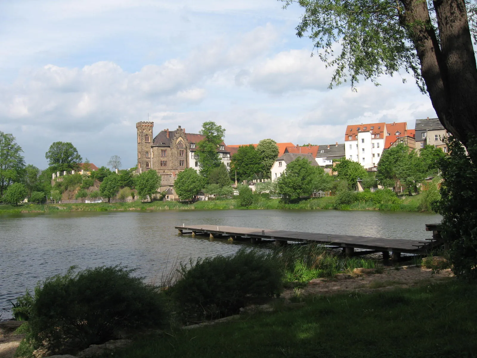Photo showing: Ronneburg (Thüringen): Blick über den Baderteich aufs Schloss