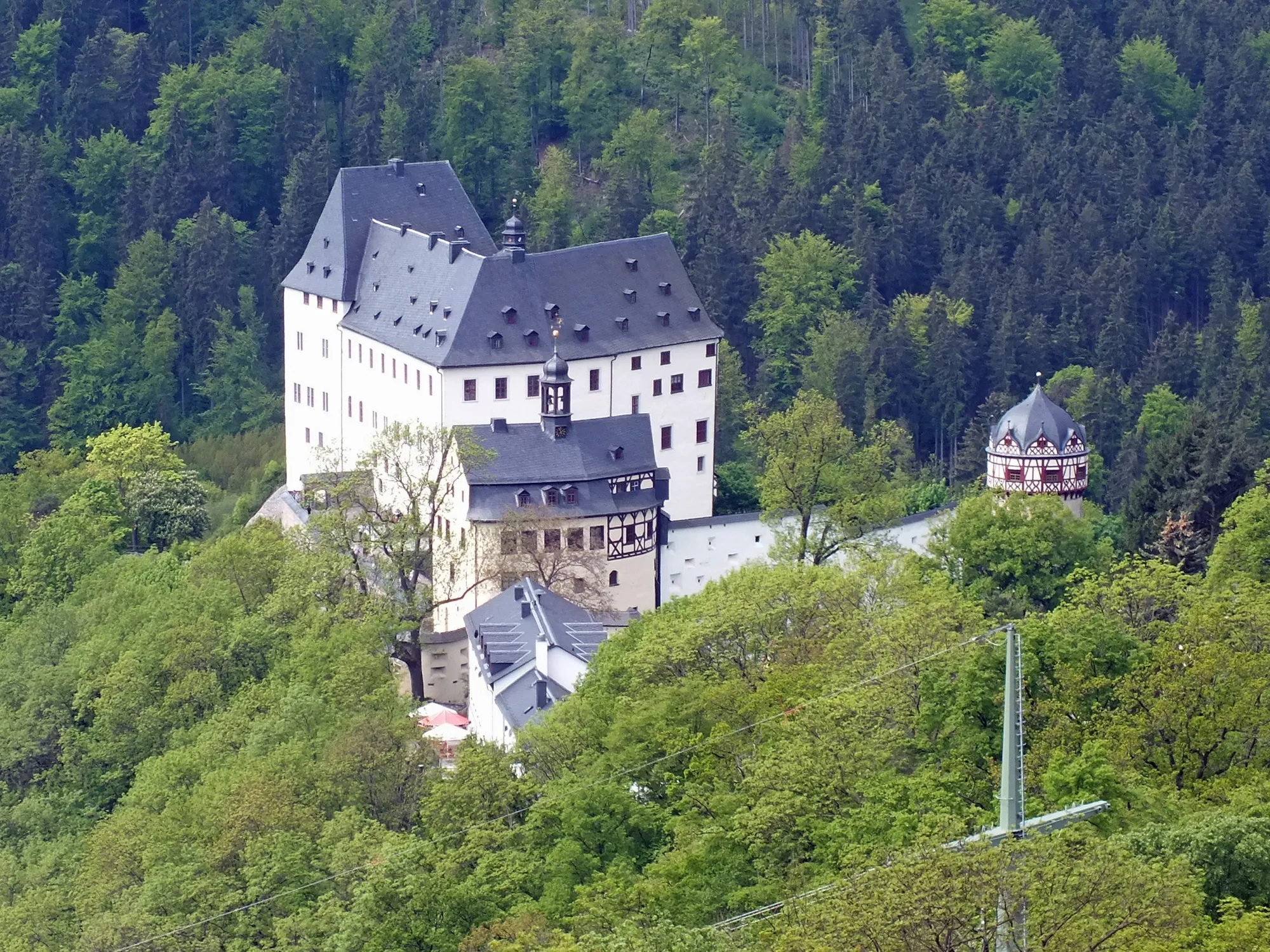 Photo showing: Schloss Burgk vom Saaleturm aus gesehen