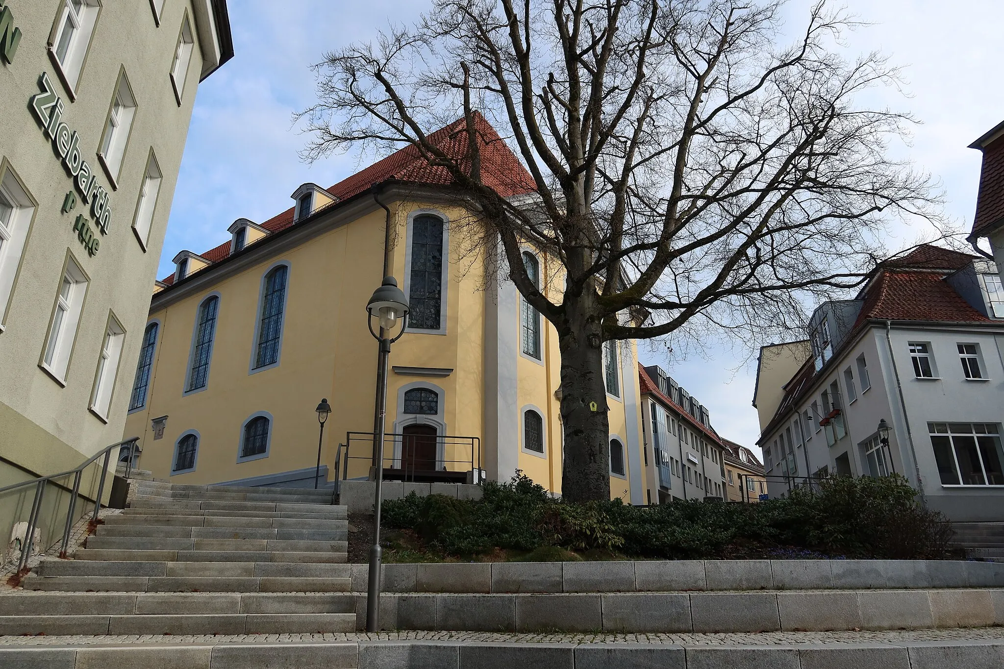 Photo showing: Treppen vom Steinweg zur Hauptkirche St. Marien Suhl