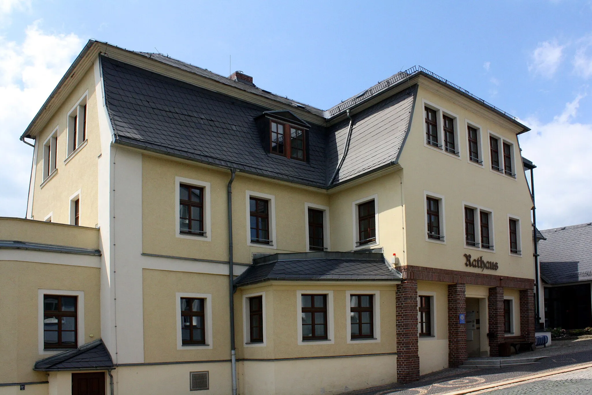 Photo showing: Town hall in Triebes (City of Zeulenroda-Triebes) near Greiz/Thuringia