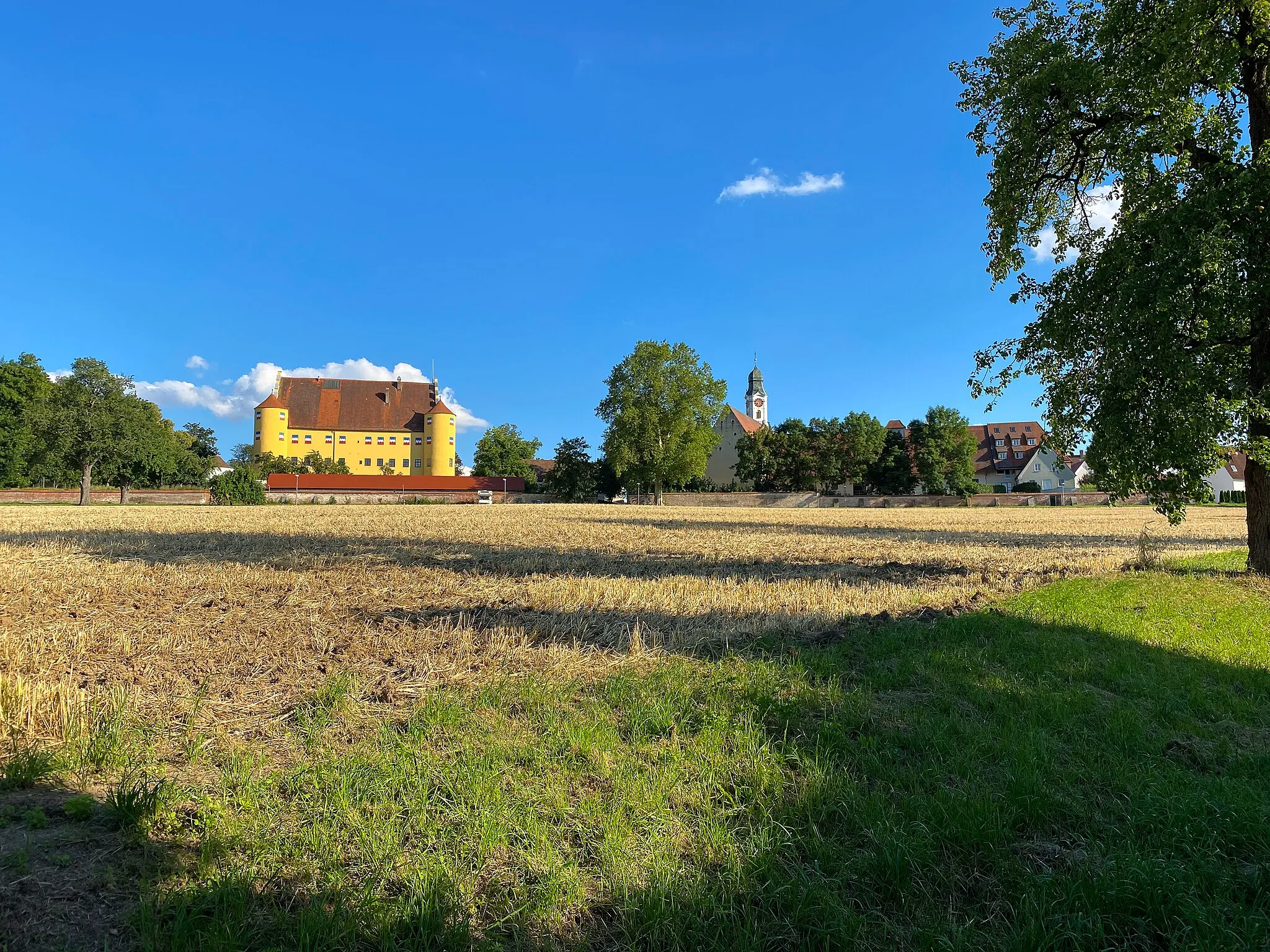 Photo showing: Schloss Erbach und Pfarrkirche St. Martin