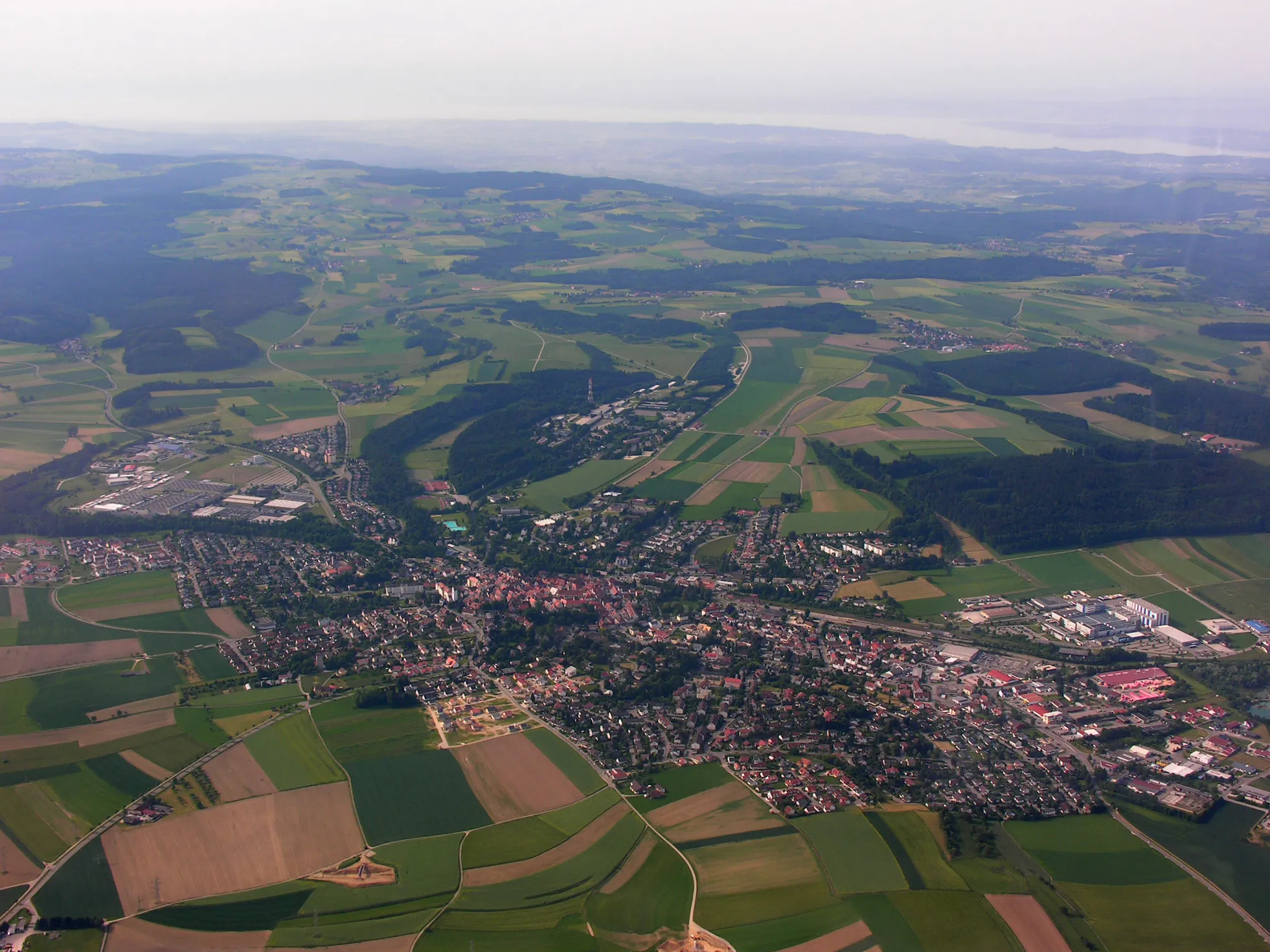 Photo showing: Germany, Baden-Württemberg,

Aerial view of Pfullendorf