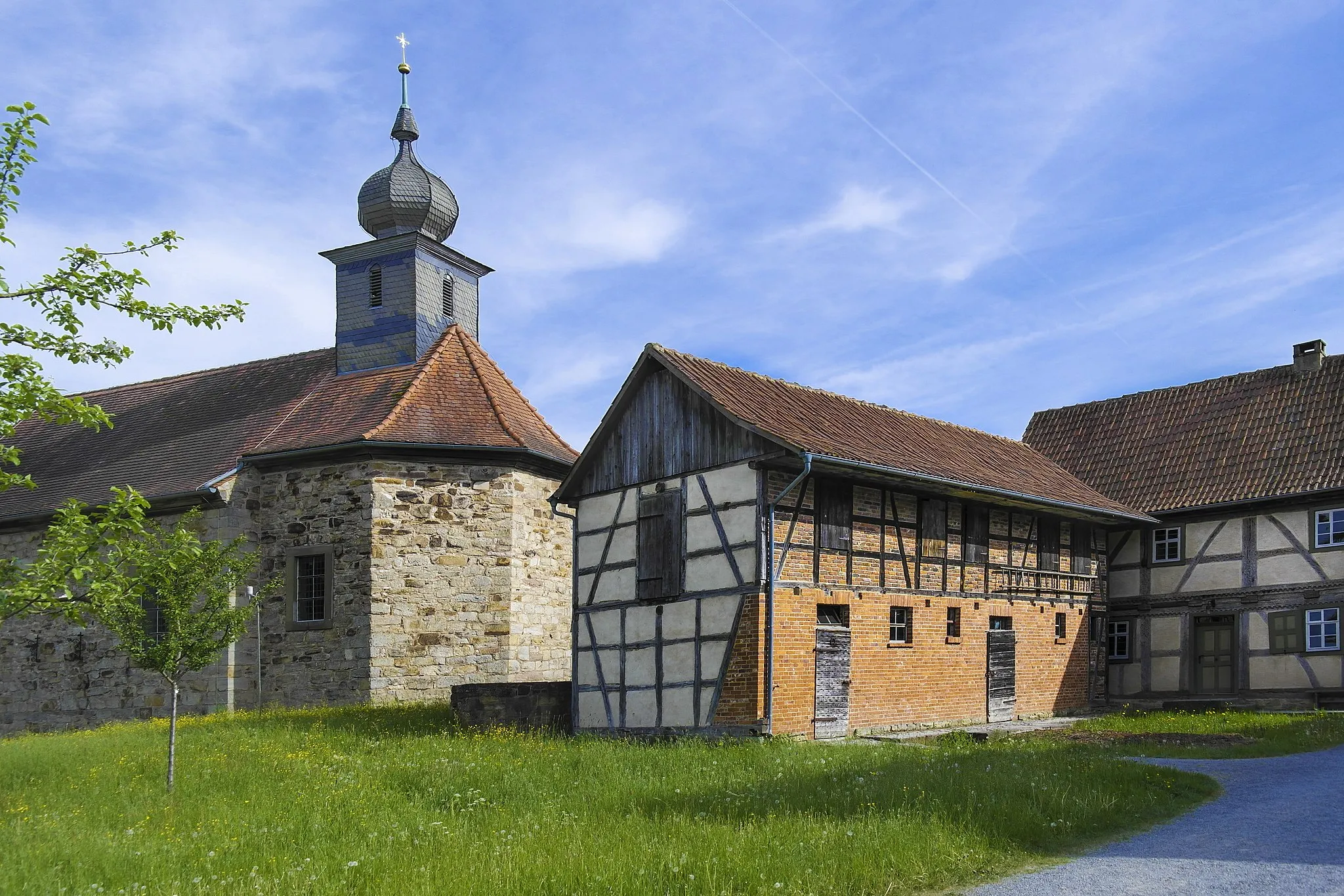 Photo showing: Fränkisches Freilandmuseum Fladungen, Kirche Leutershausen