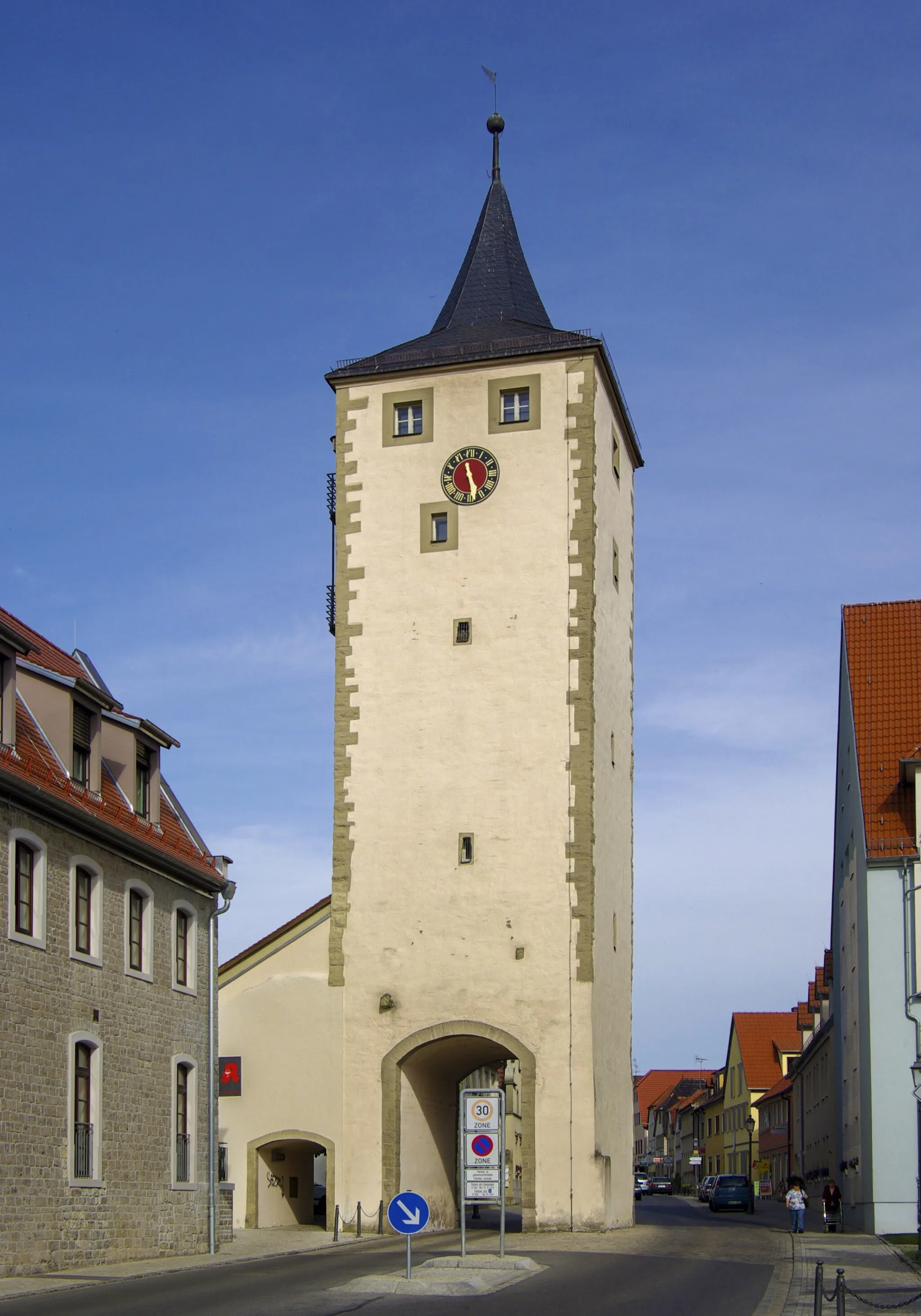 Photo showing: Germany, Haßfurt, Lower gate, also called Würzburg gate