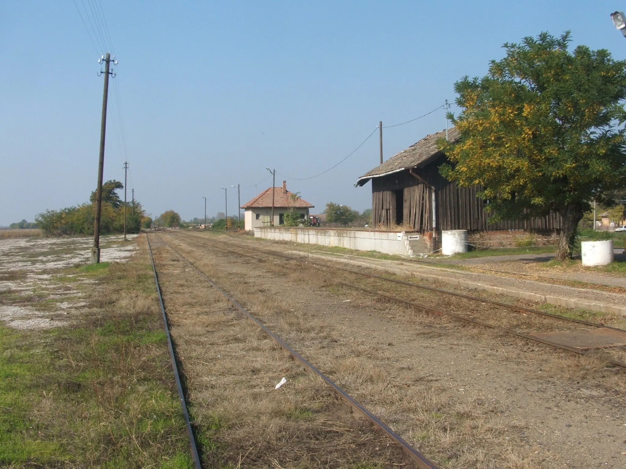 Photo showing: Railway tracks in Gádoros station, Hungary