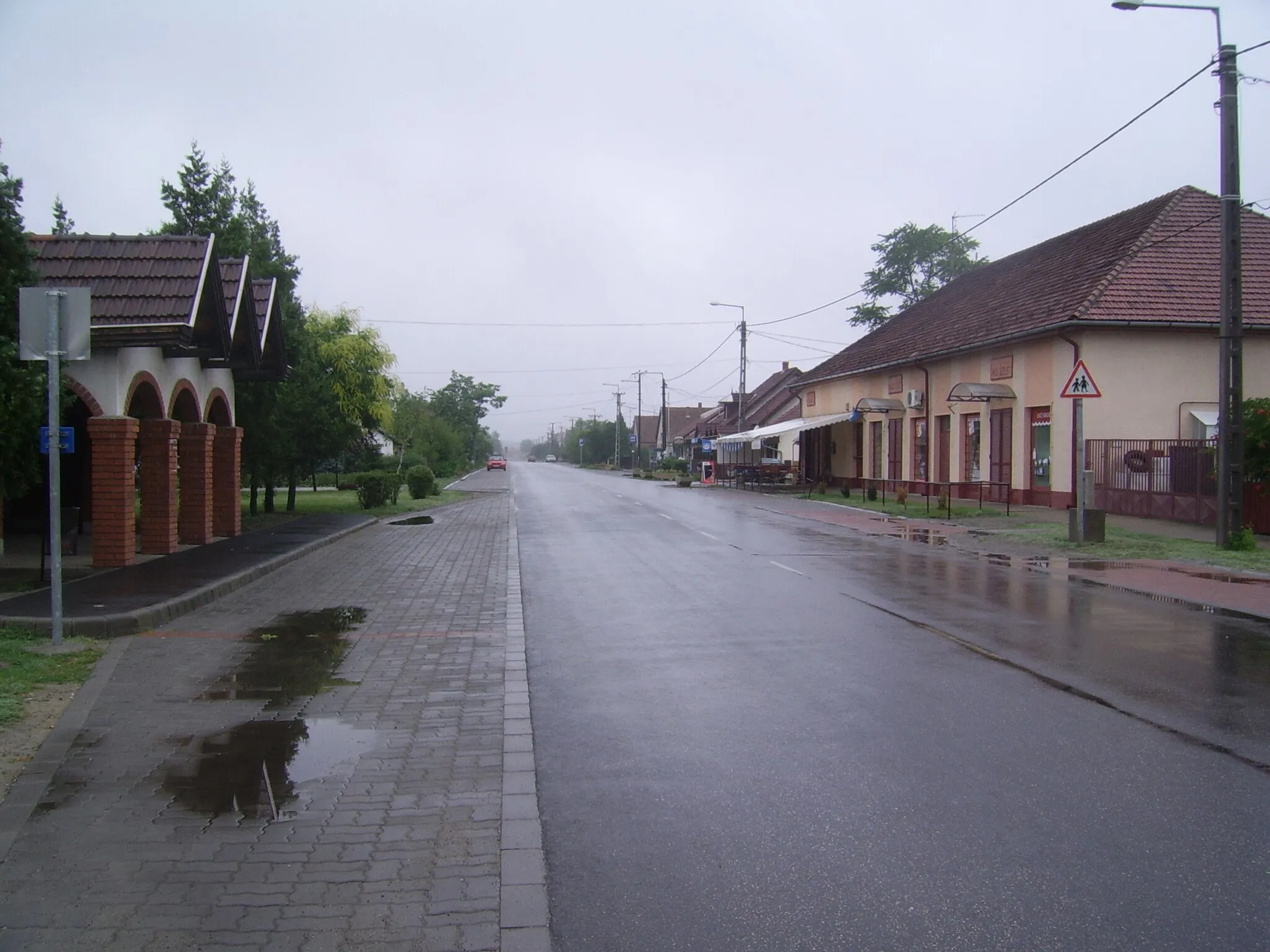 Photo showing: The Felszabadulás utca (Liberation street) in Ruzsa, Hungary