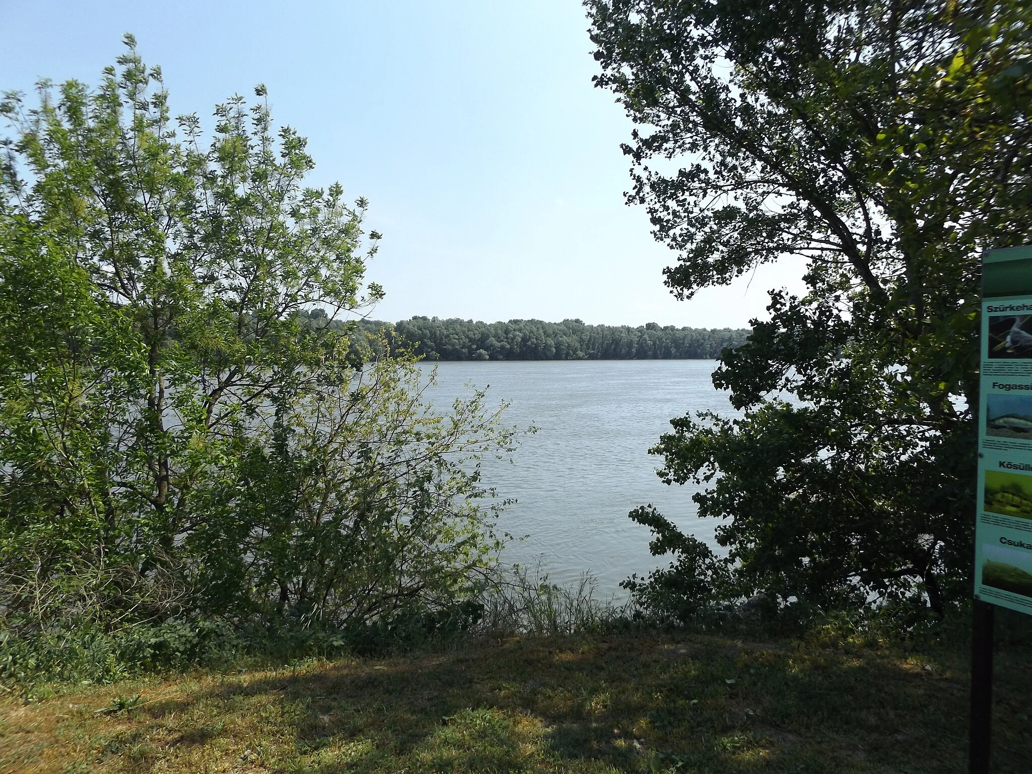 Photo showing: Madocsa, Danube river bank, old ship hithe station, local information board