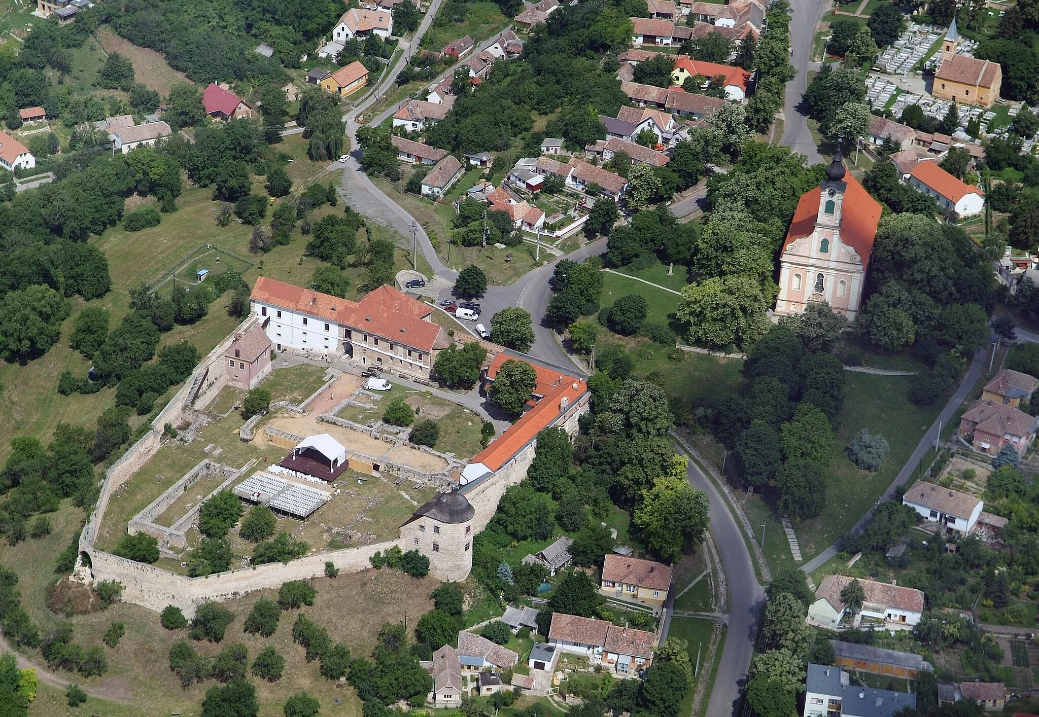 Photo showing: Pécsvárad, Hungary, aerial photography