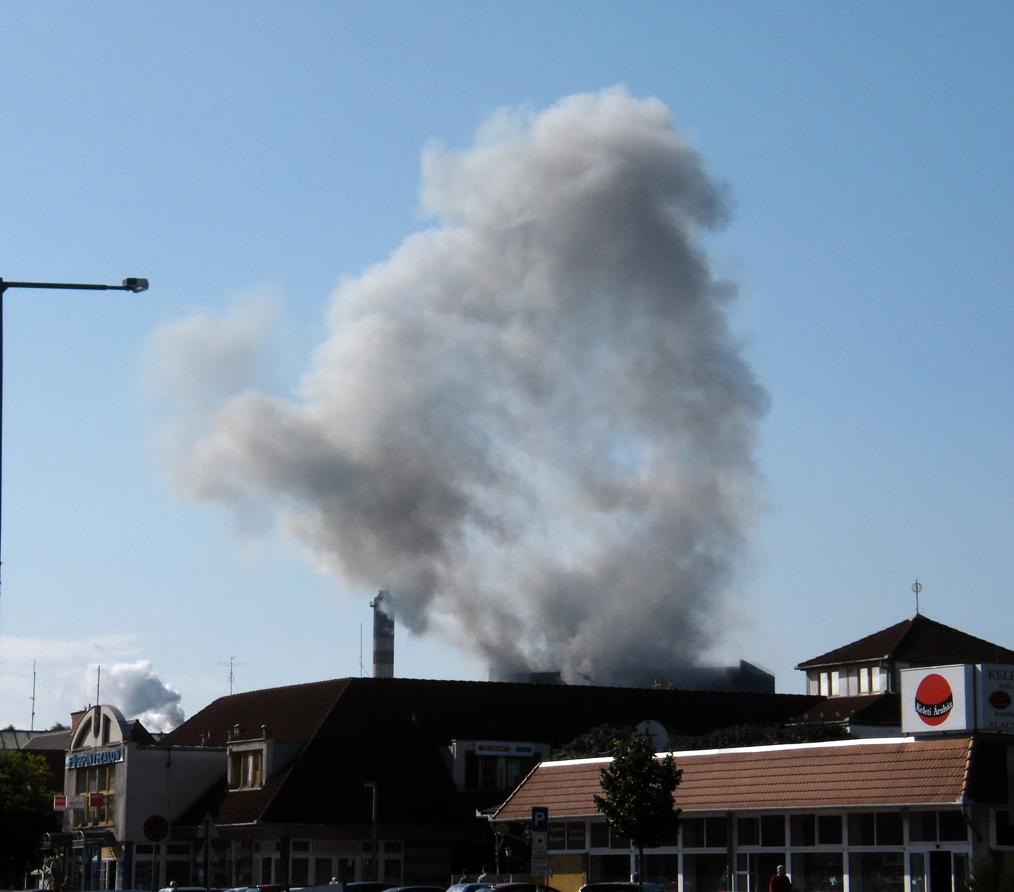 Photo showing: Dunaújváros, iron works smoke