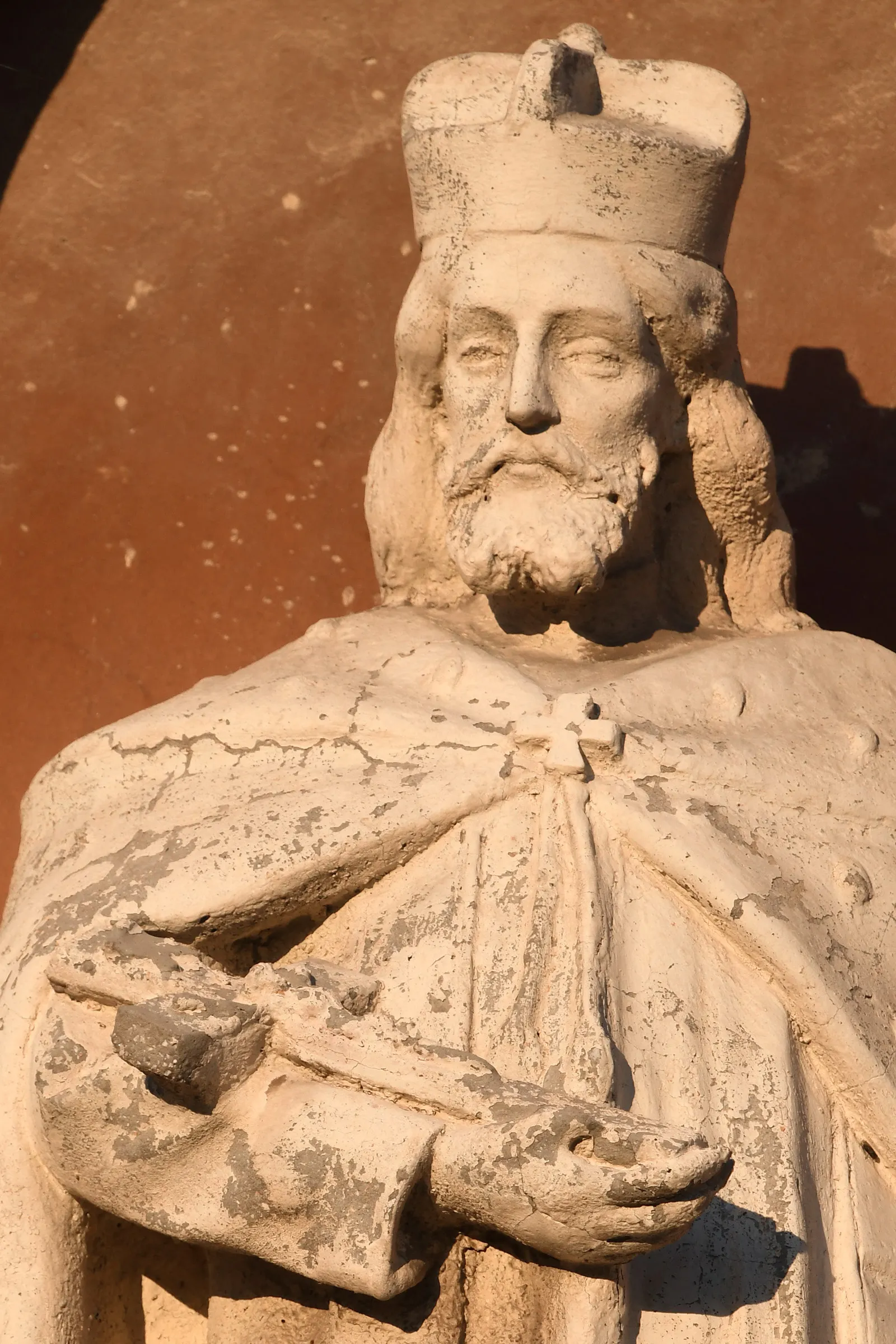 Photo showing: Statue of Saint John of Nepomuk at the Roman Catholic church of Ceglédbercel