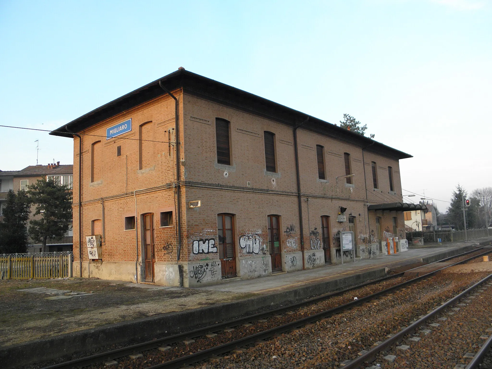 Photo showing: Migliaro, già comune autonomo, frazione di Fiscaglia: la stazione ferroviaria.