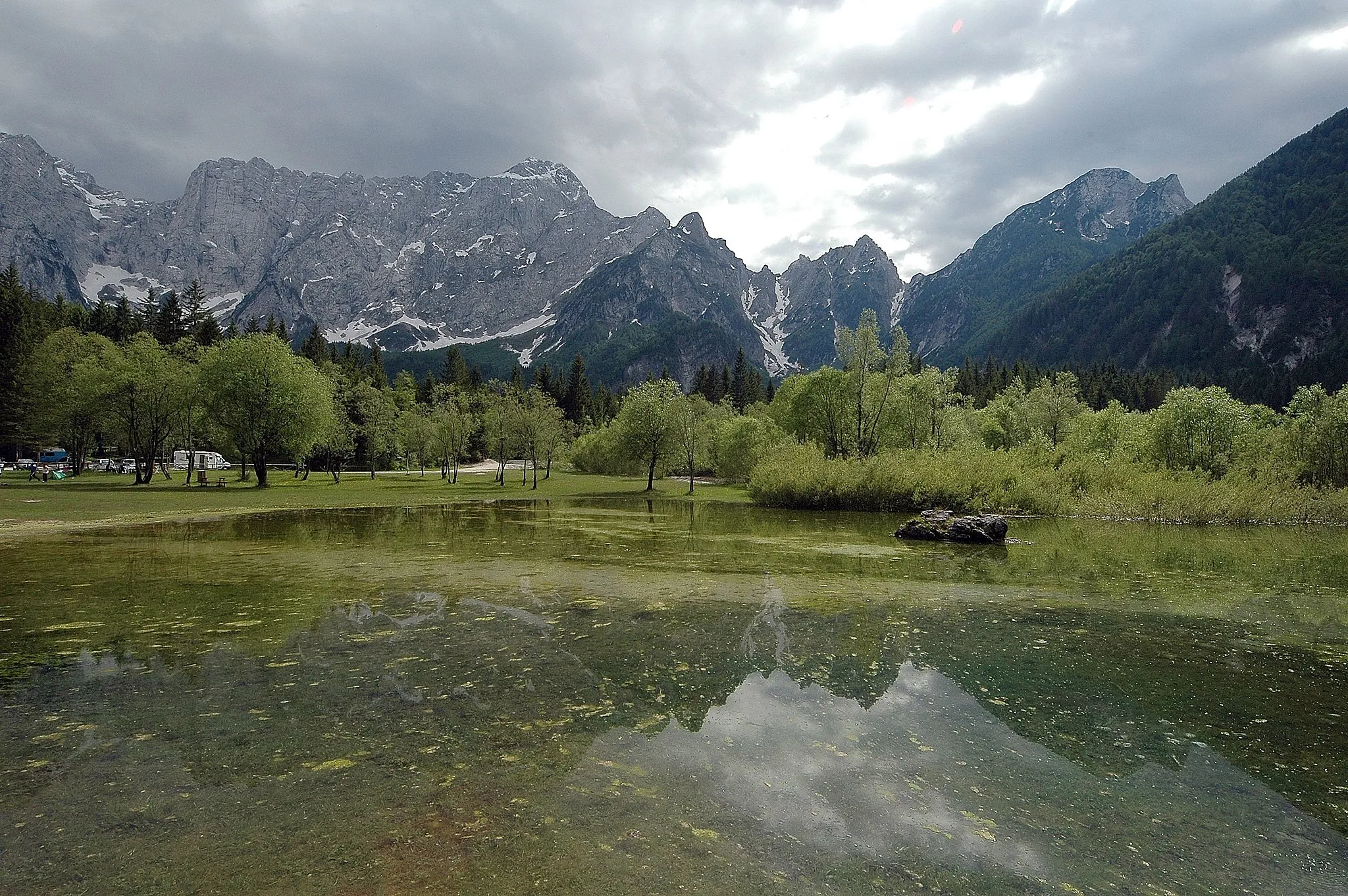 Photo showing: Fusine-lake superior with view to Mangart-mountain, Tarvisio, Friuli-Venezia Giulia Italy