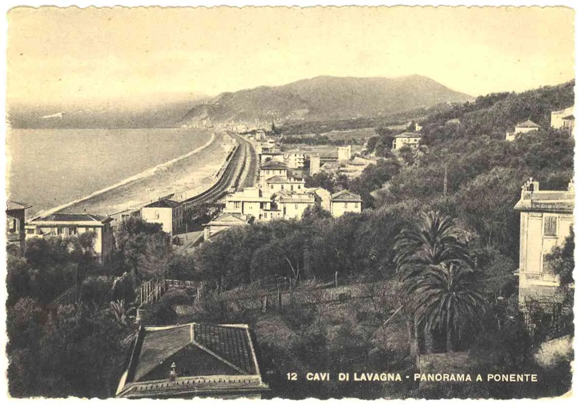 Photo showing: Cavi di Lavagna, Genova, Liguria, Italia - panorama a ponente 1949