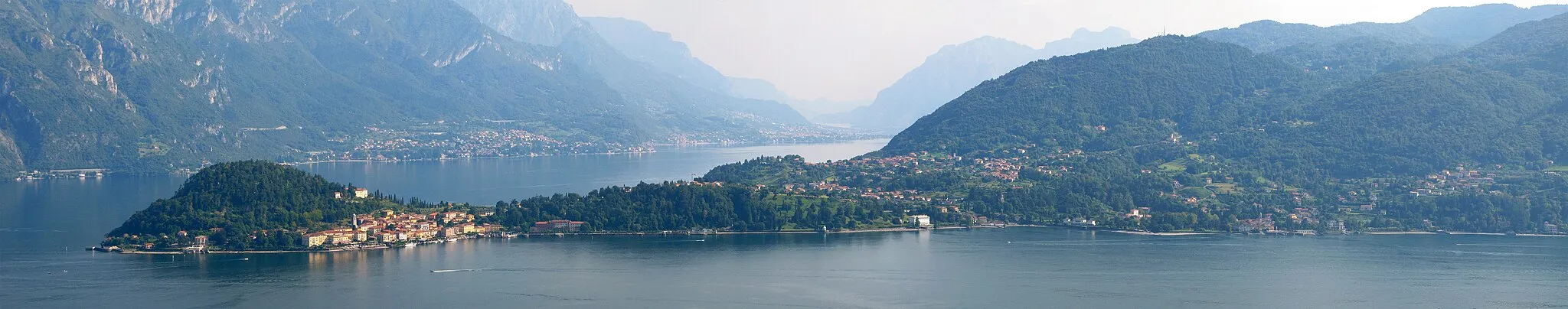 Photo showing: View of Bellagio Promontory, Lake Como, Italy, from San Martino Church, Griante
