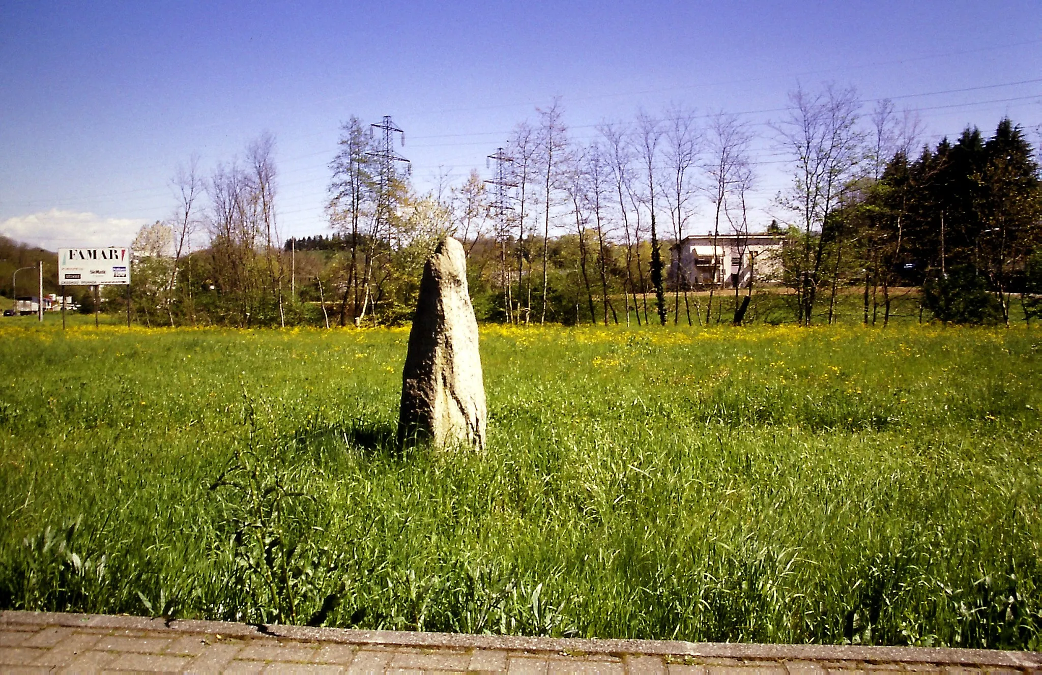 Photo showing: Questa antica pietra è sparita nel 2007. Il comune di Bulciago si è attivato e ha ritrovato il reperto. Da allora nessuno si è preoccupato di riportarlo nella sua sede naturale e quindi il menhir non esiste più.