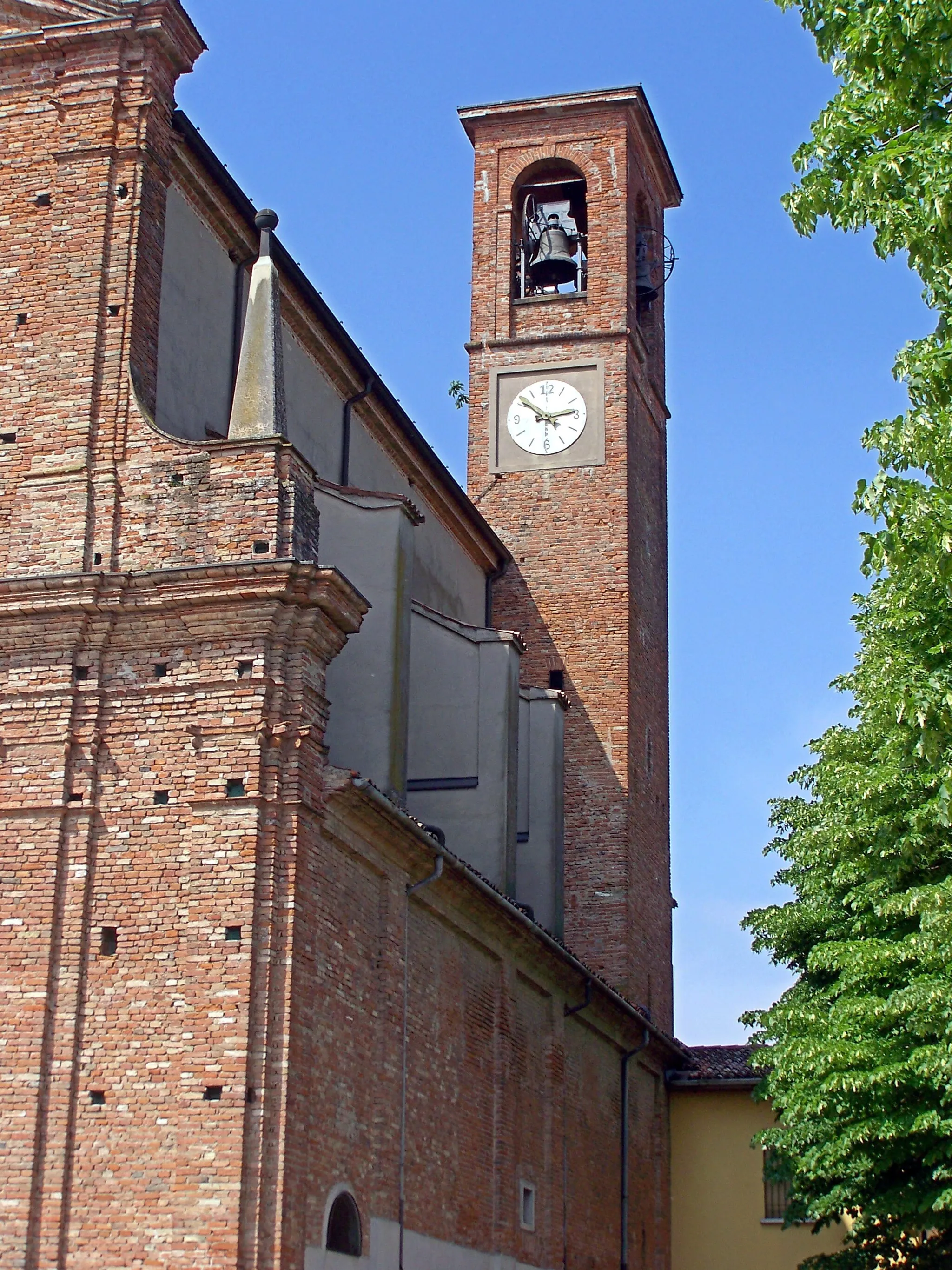 Photo showing: Torre campanaria della parrocchiale di Castelletto di Leno.