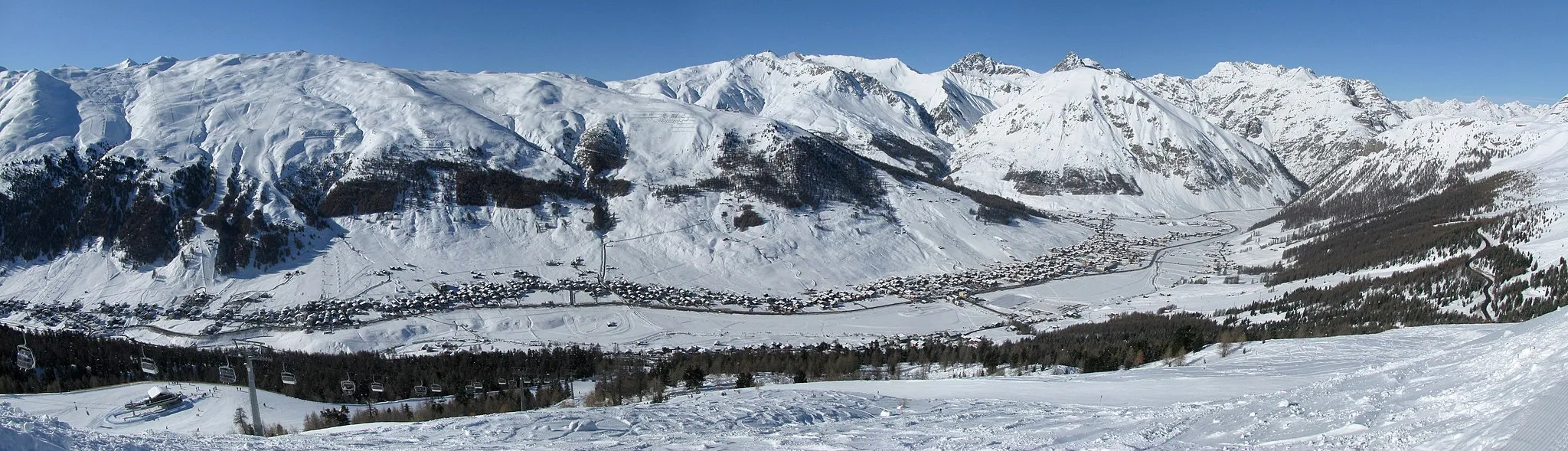 Photo showing: Panoramic view of Livigno, Italy