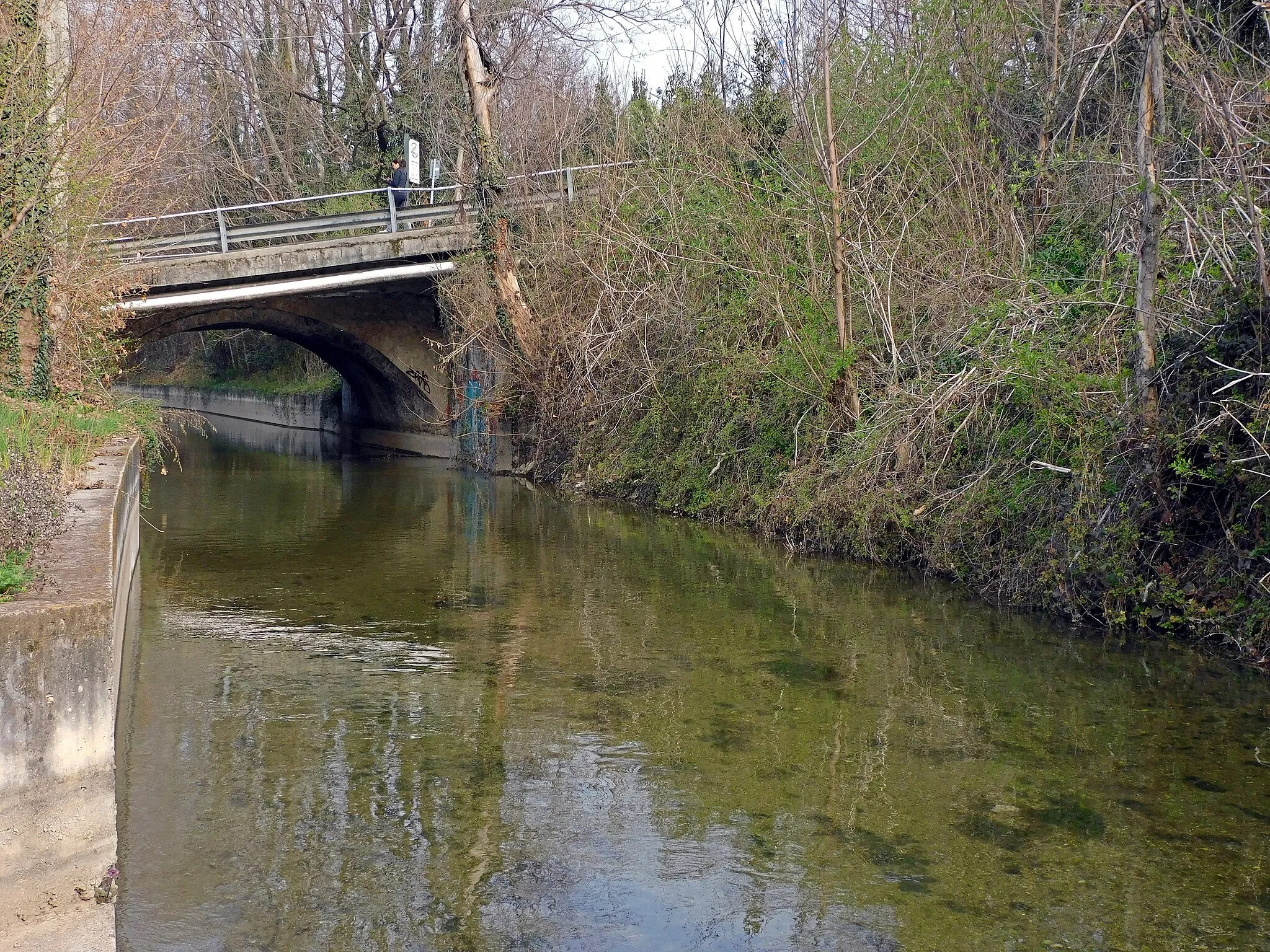 Photo showing: La Trenzana-Travagliata passa sotto il ponte di via Santa Marta, a Pontoglio.