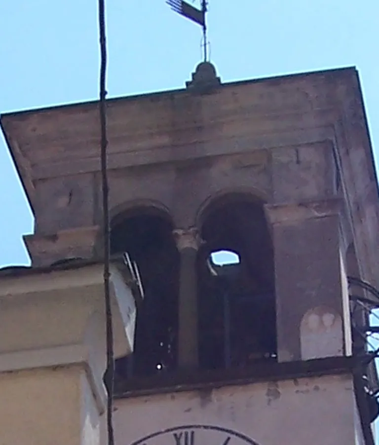 Photo showing: Roman inscription on the bell tower of the parish of Rogno, Val Camonica