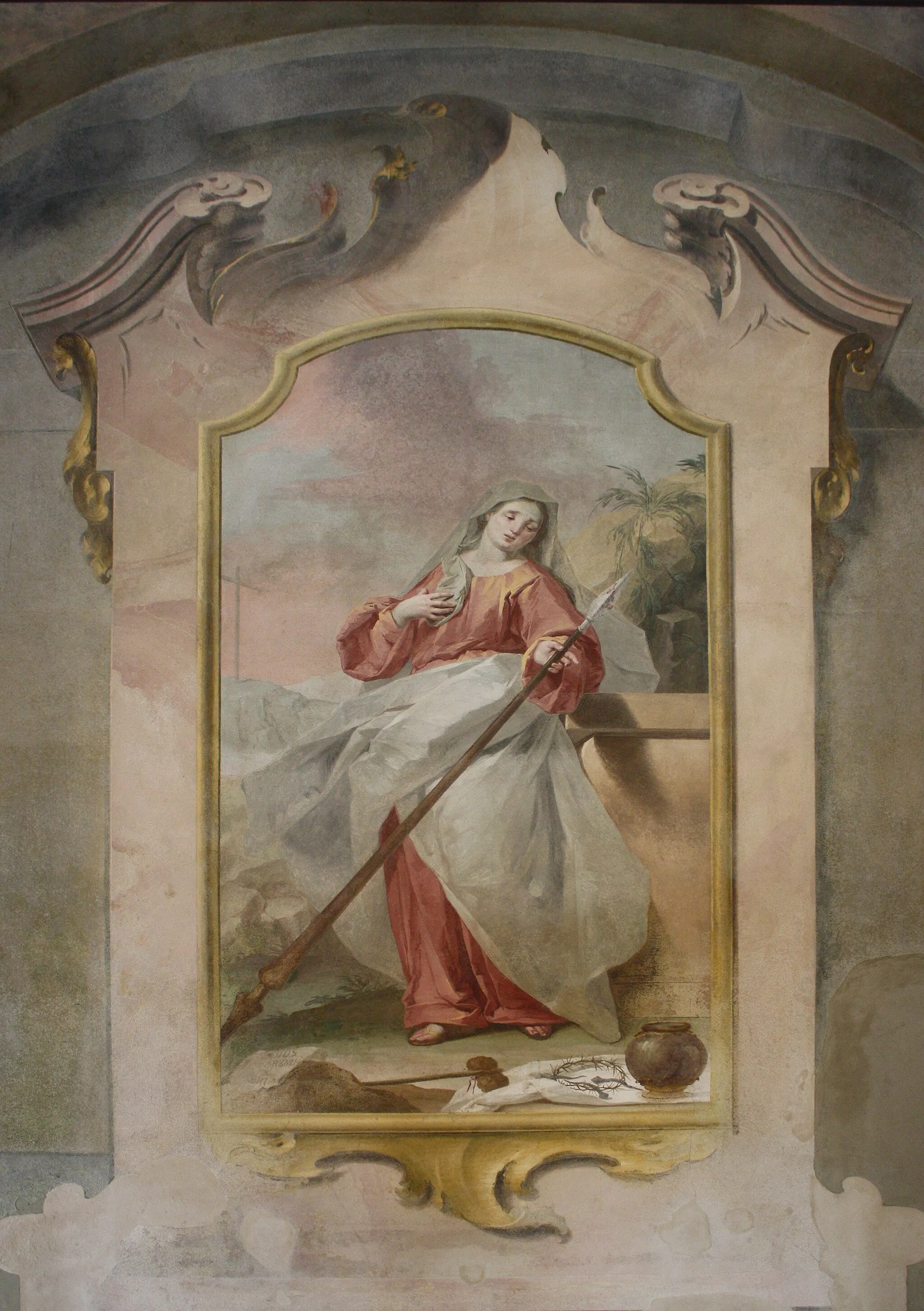 Photo showing: Affresco raffigurante l'Addolorata, opera di Biagio Bellotti post 1762 presso l'oratorio della Confraternita del Santissimo Sacramento di Solaro (MI).