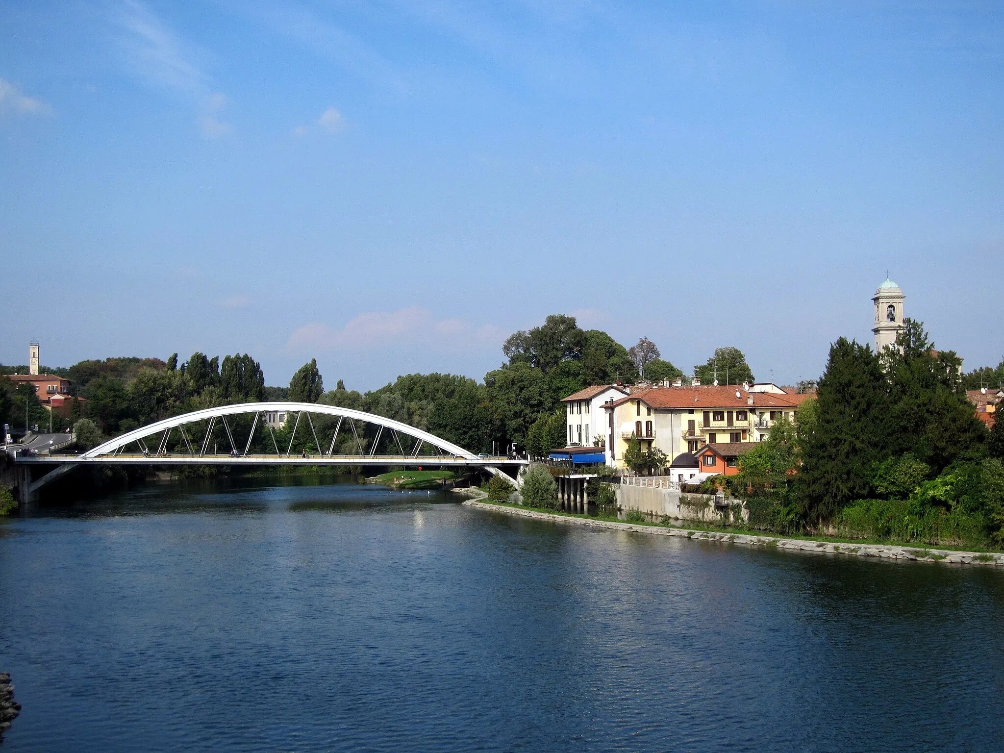 Photo showing: Il ponte sul fiume Adda fra Vaprio d’Adda e Canonica d’Adda.