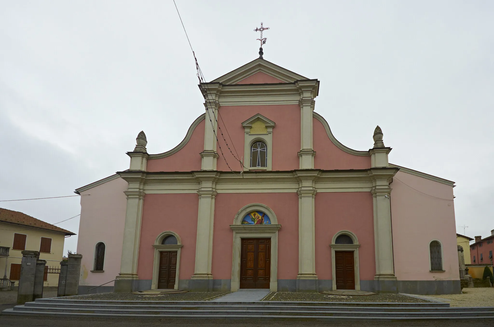 Photo showing: Basaluzzo: Chiesa di Sant'Andrea Apostolo, facciata.