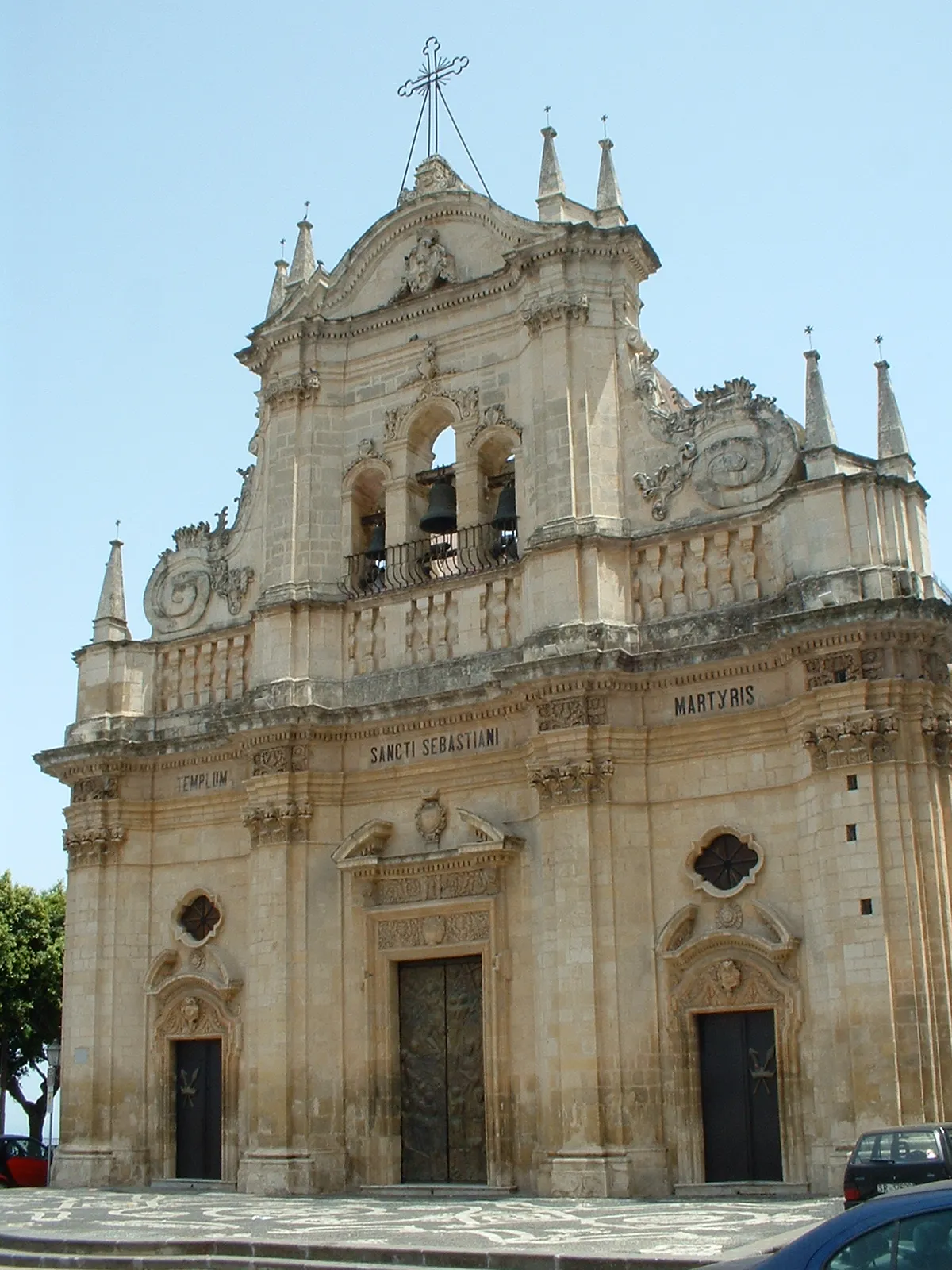 Photo showing: Facade of Saint Sebastian Church in Melilli, Sicily, Italy