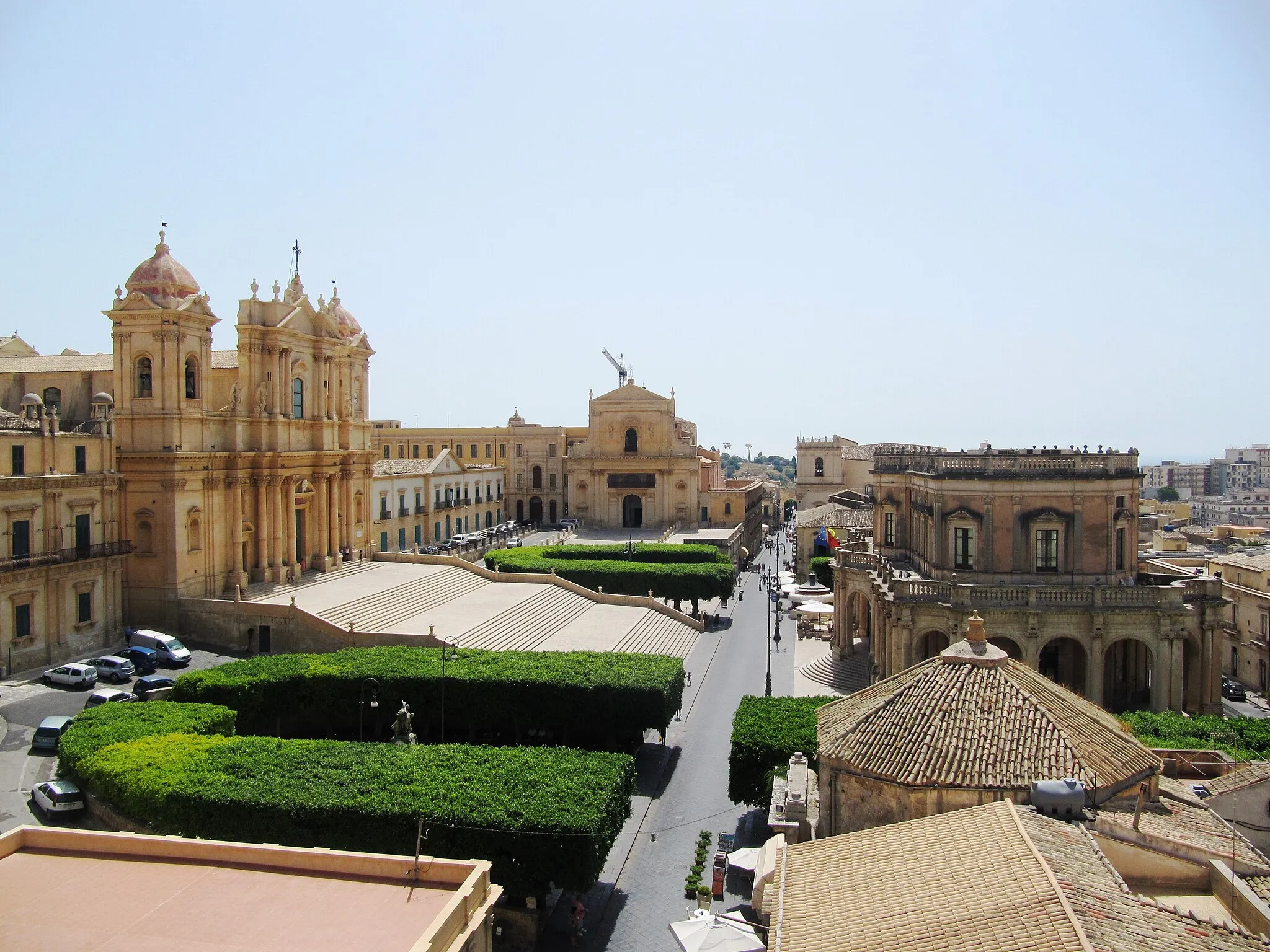 Photo showing: Noto, Sicily, Italy.Church of San Carlo al Corso, view from the belltower,