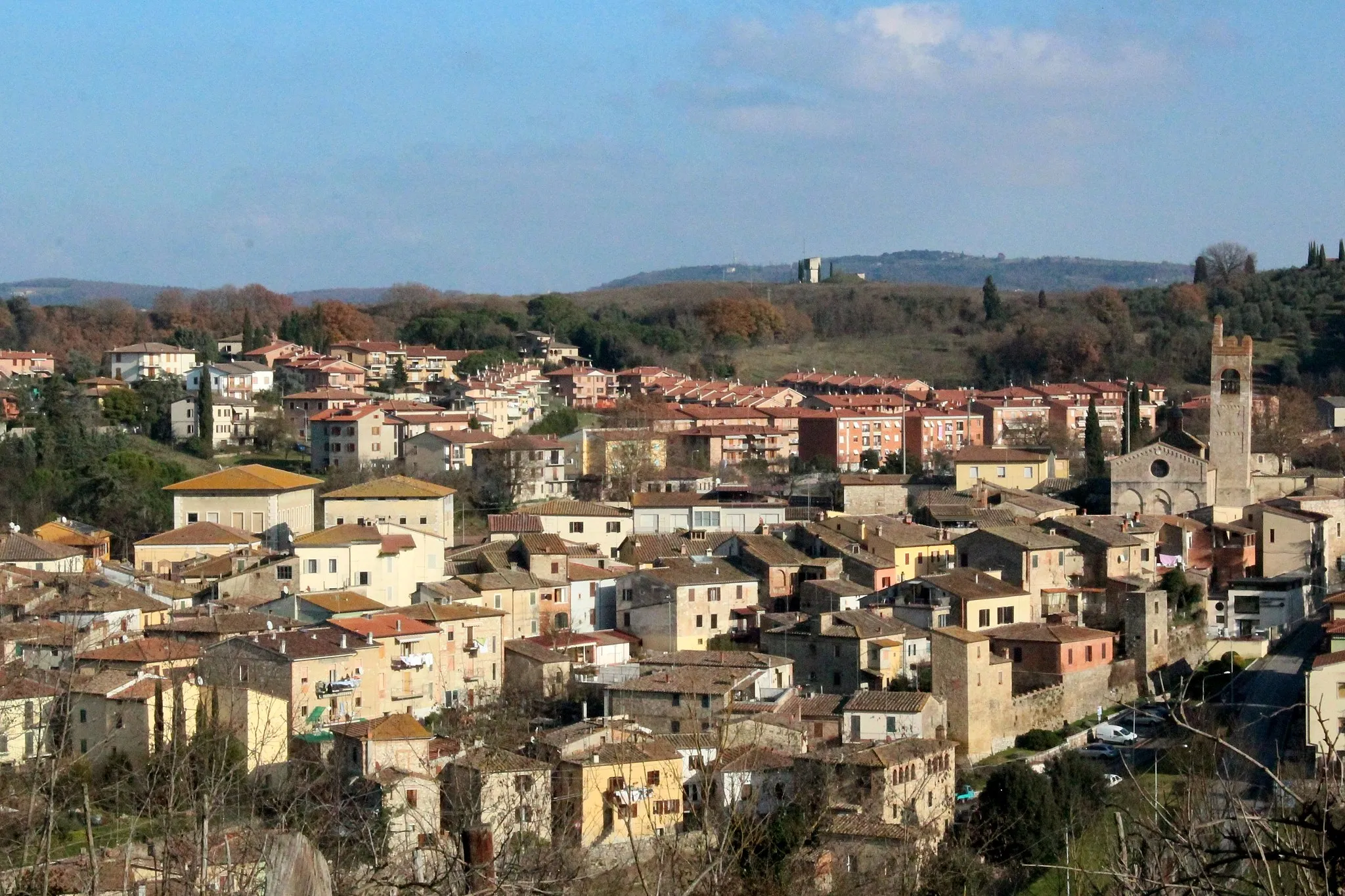 Photo showing: Panorama of Asciano, Crete Senesi, Province of Siena, Tuscany, Italy