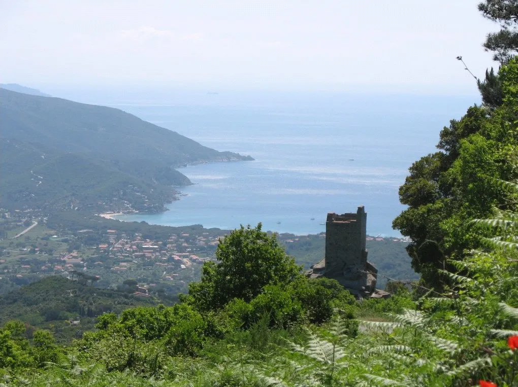 Photo showing: Blick vom Turm San Giovanni nach Marina di Campo, Elba