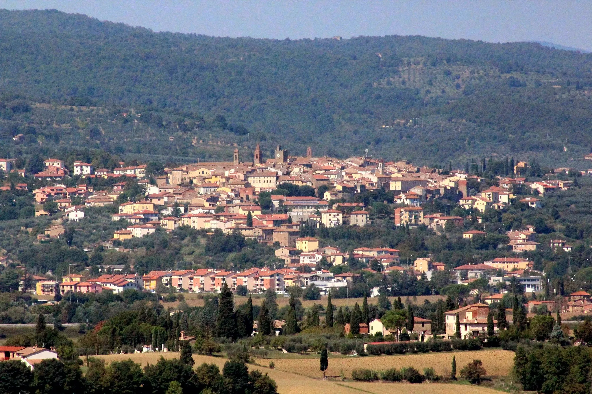 Photo showing: Panorama of Monte San Savino, Province of Arezzo, Tuscany, Italy