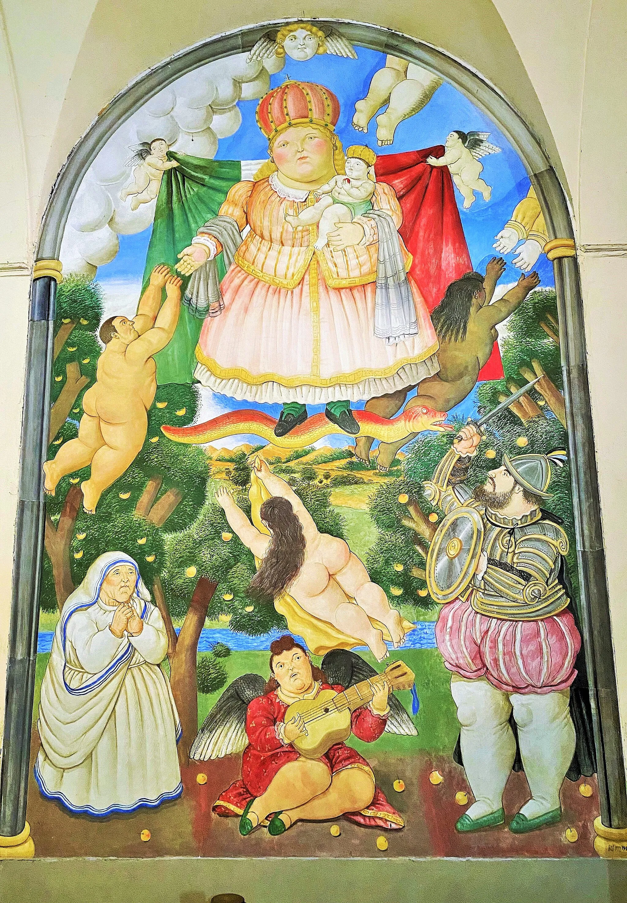 Photo showing: Photo of Fernando Botero's fresco in the Misericordia church in Pietrasanta, Lucca, Italy.