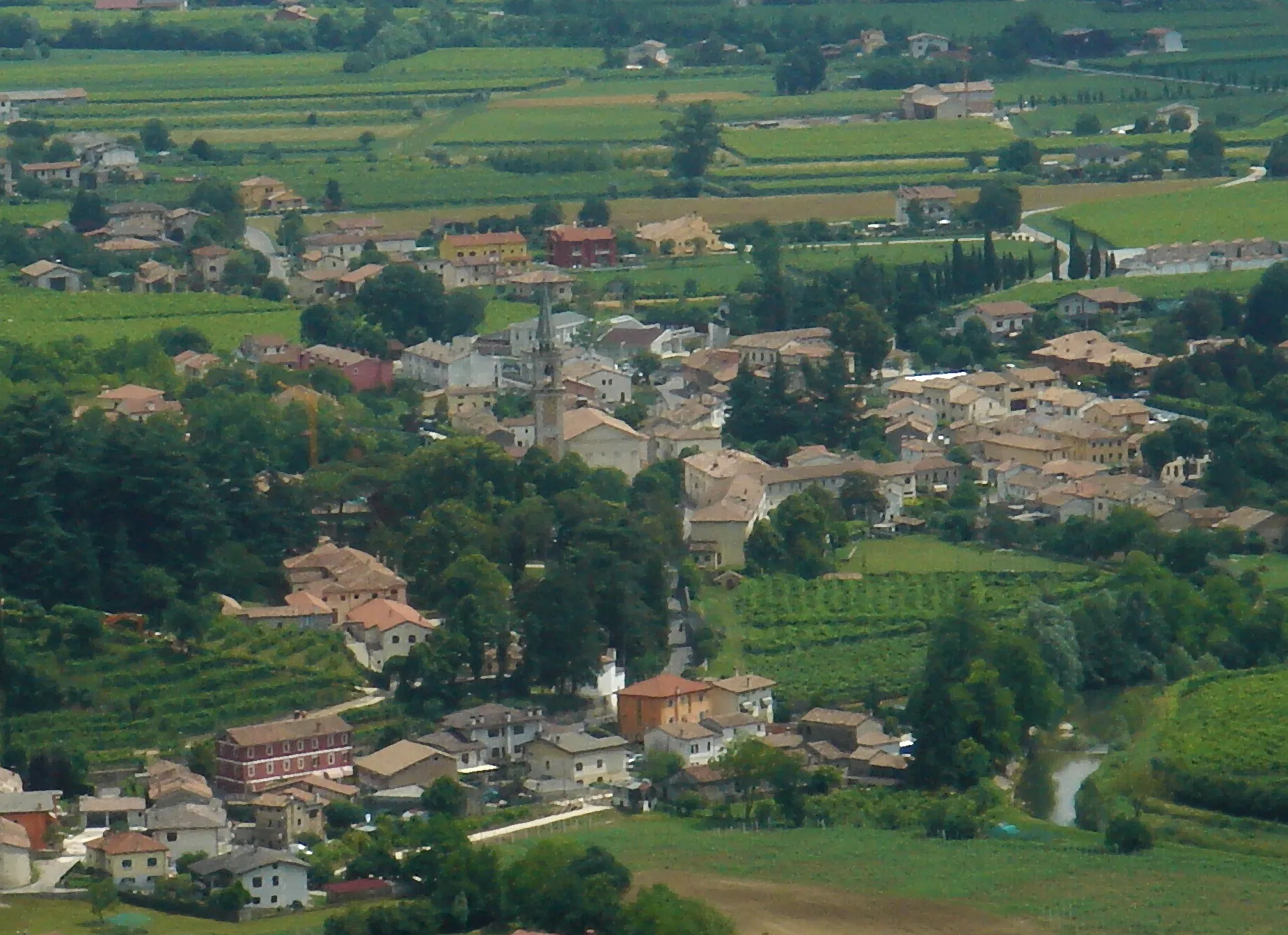 Photo showing: Soligo di Farra di Soligo (Treviso): panorama di Solighetto di Pieve di Soligo dal colle di San Gallo.