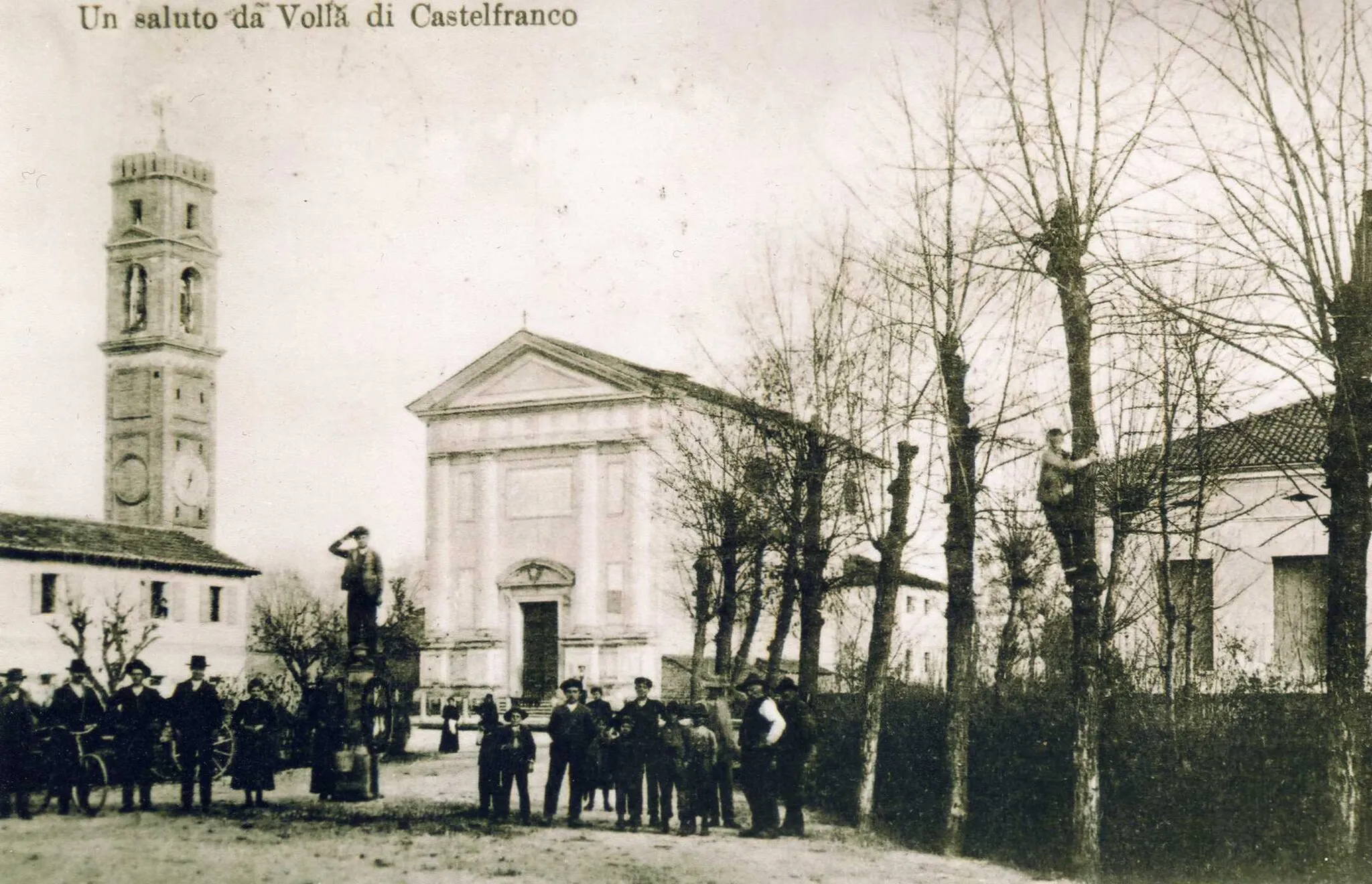 Photo showing: cartolina storica chiesa di Vallà