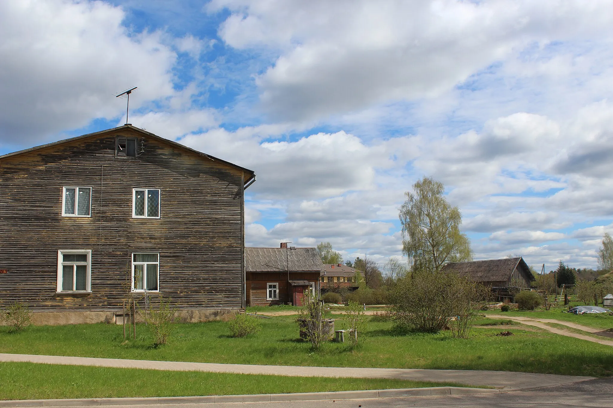 Photo showing: Town Strenči, Latvia. Rigas street.