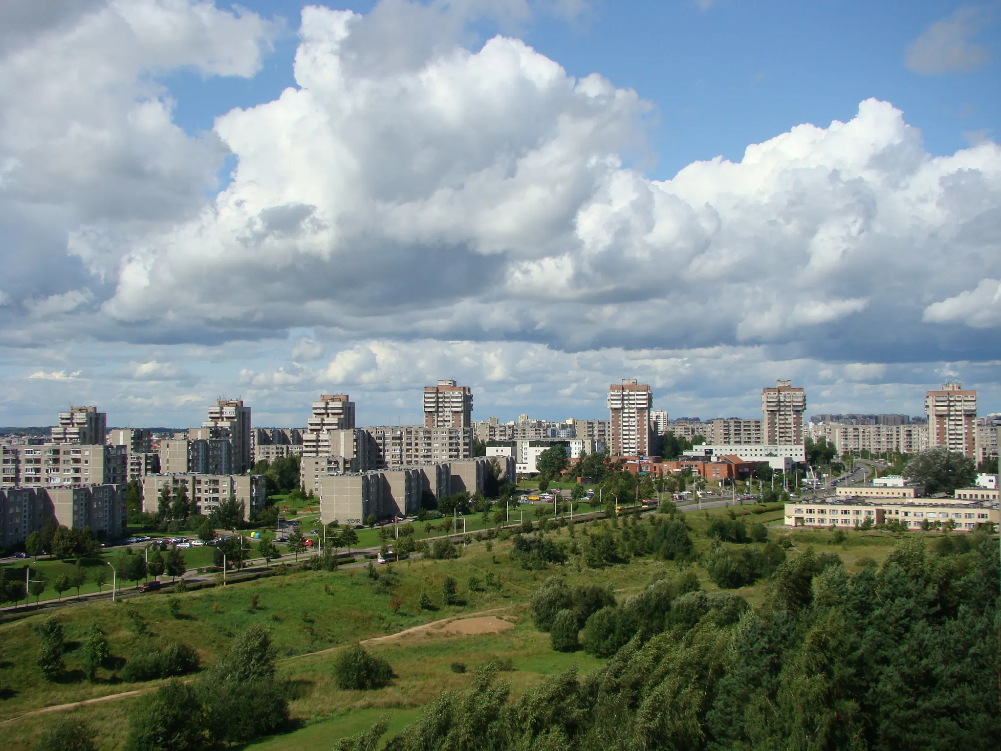 Photo showing: Panoramic view of Justiniškes, Vilnius